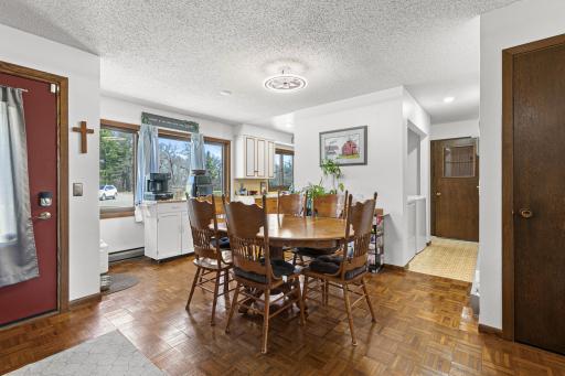 Hard wood floor in dining and living room area