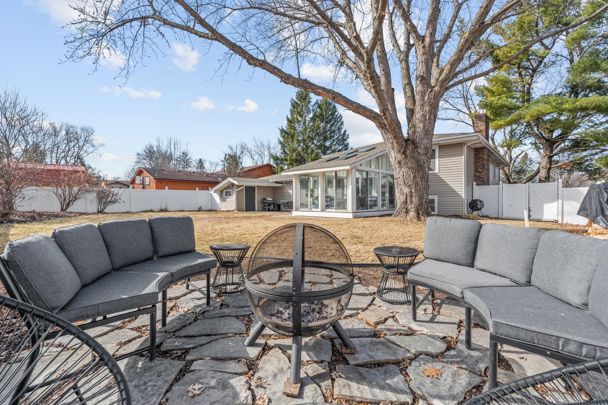 New flagstone pavers for a firepit area!