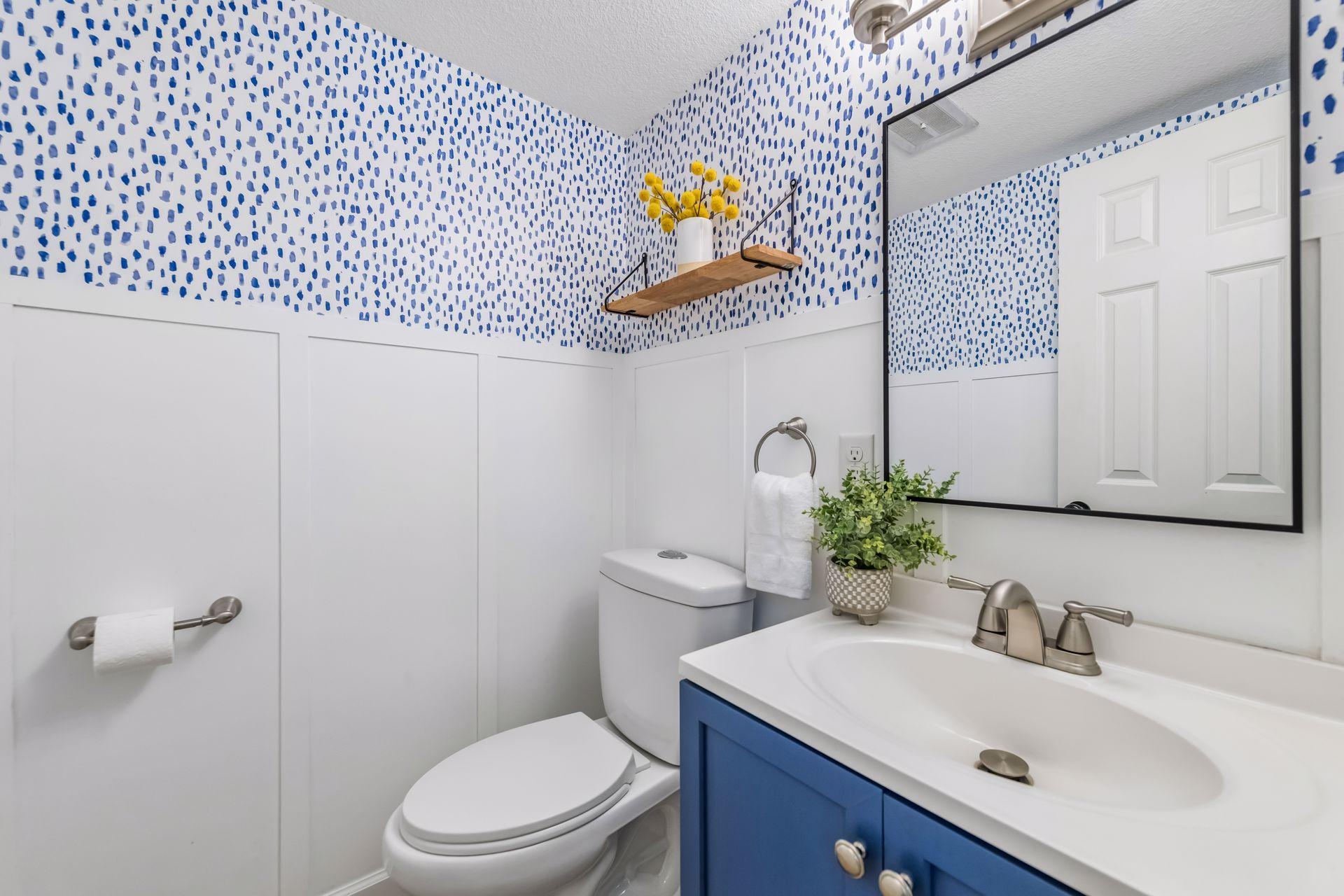 Updated 1/2 bathroom just off garage