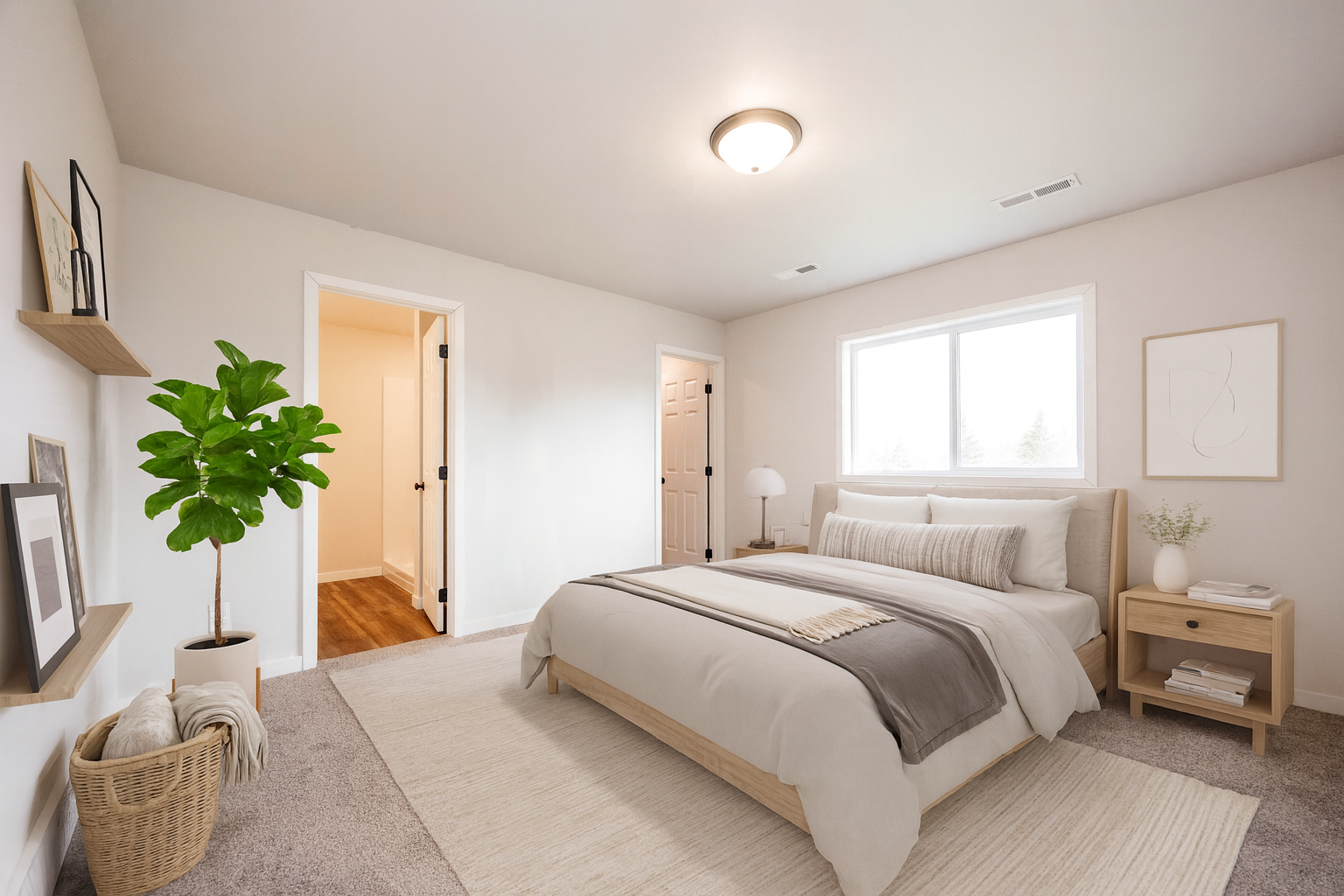 Virtually Staged Primary Bedroom