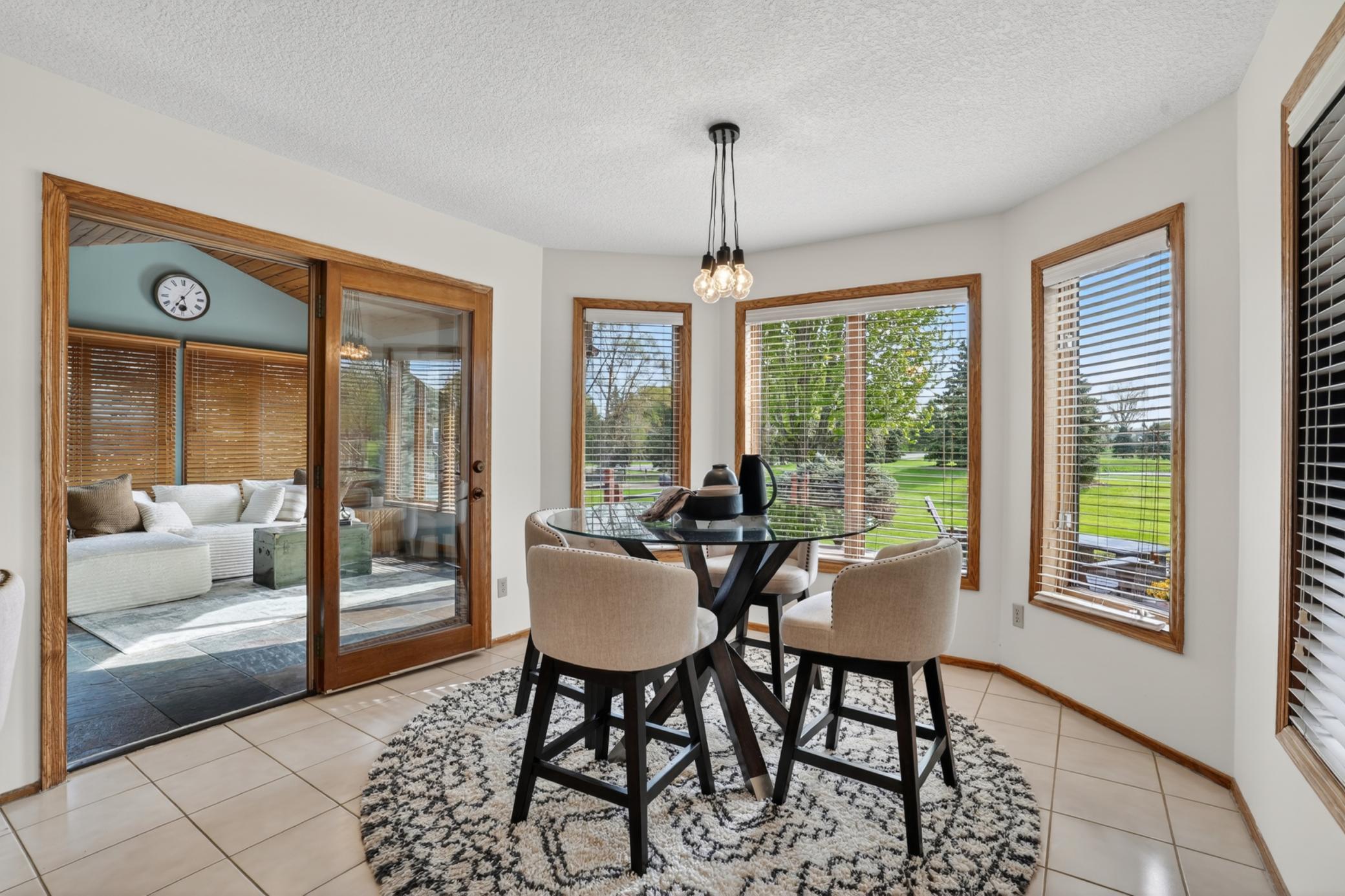 Informal dining looks over golf course