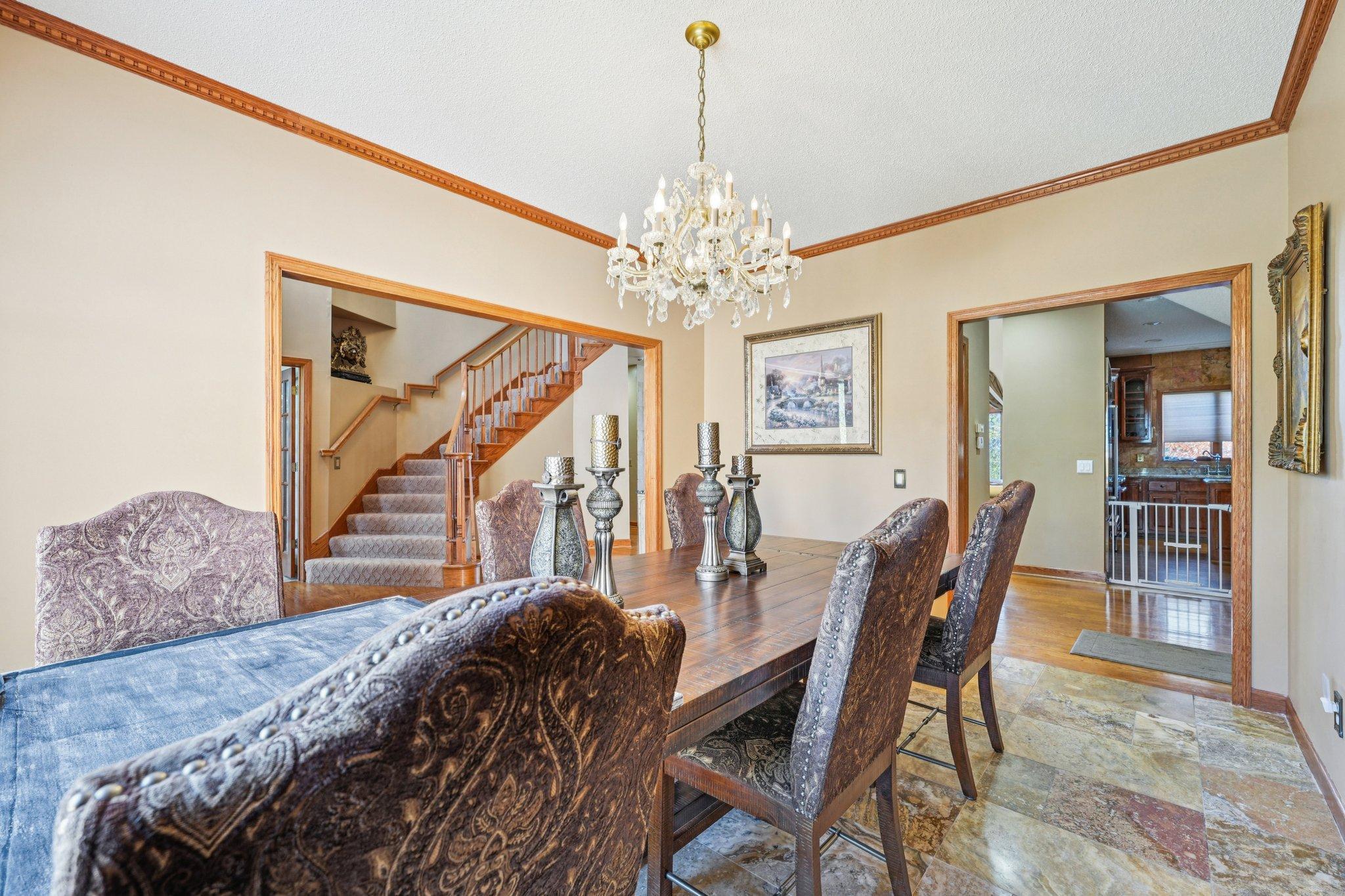 Choose to dine in the formal dining room or eat in kitchen.
