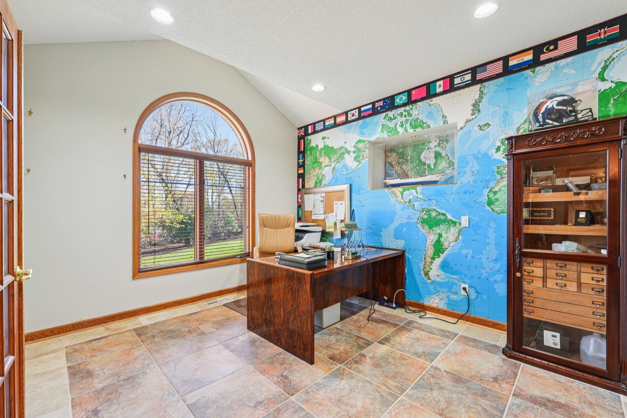 Office is located to the left of the entry.