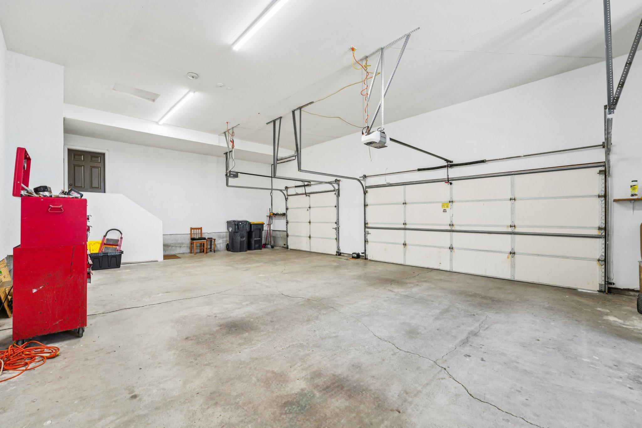 Finished and insulated spacious 3 car garage.