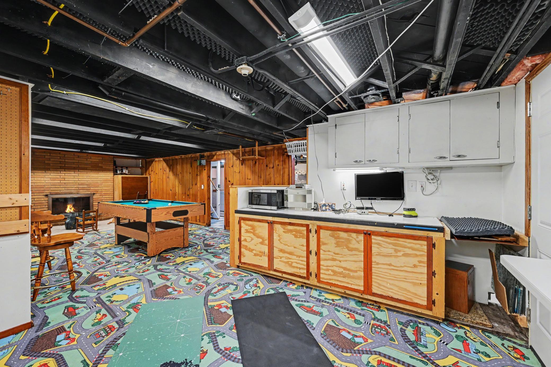 Extra space for exercise area or office - lower level.