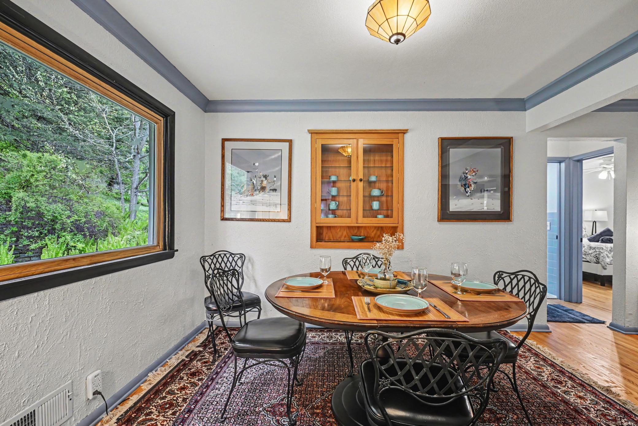 Dining Room w/ built-in cabinet.