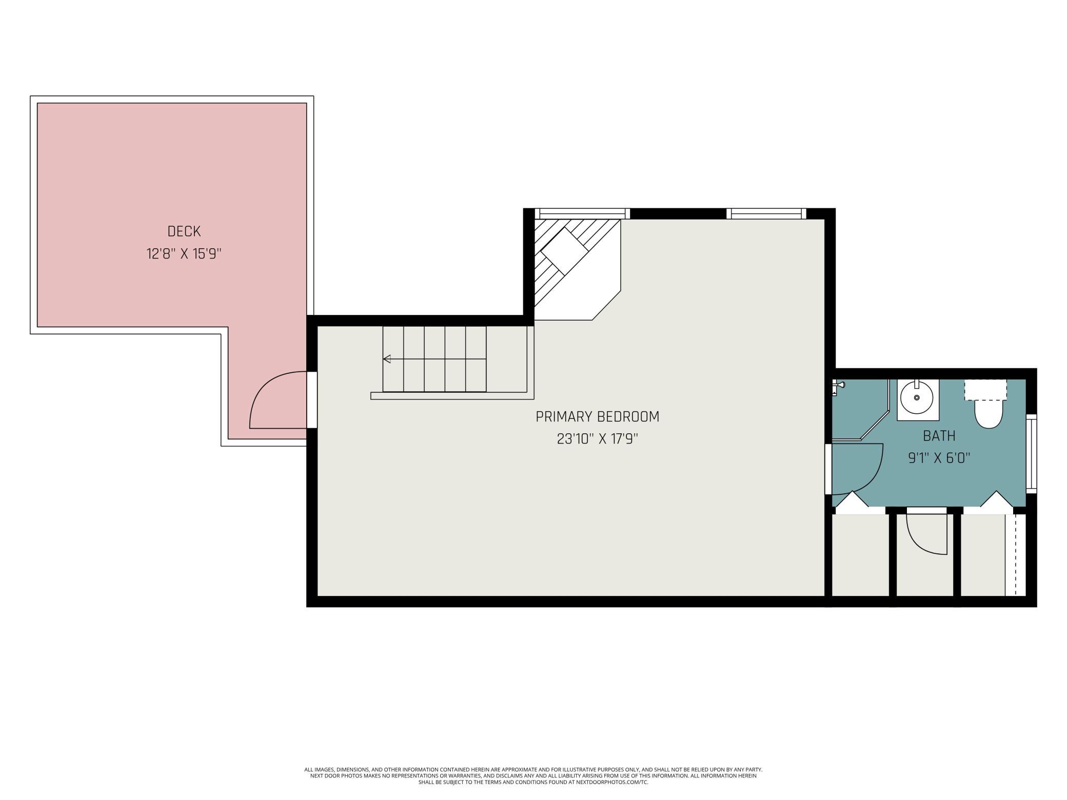 Upper level floor plan.