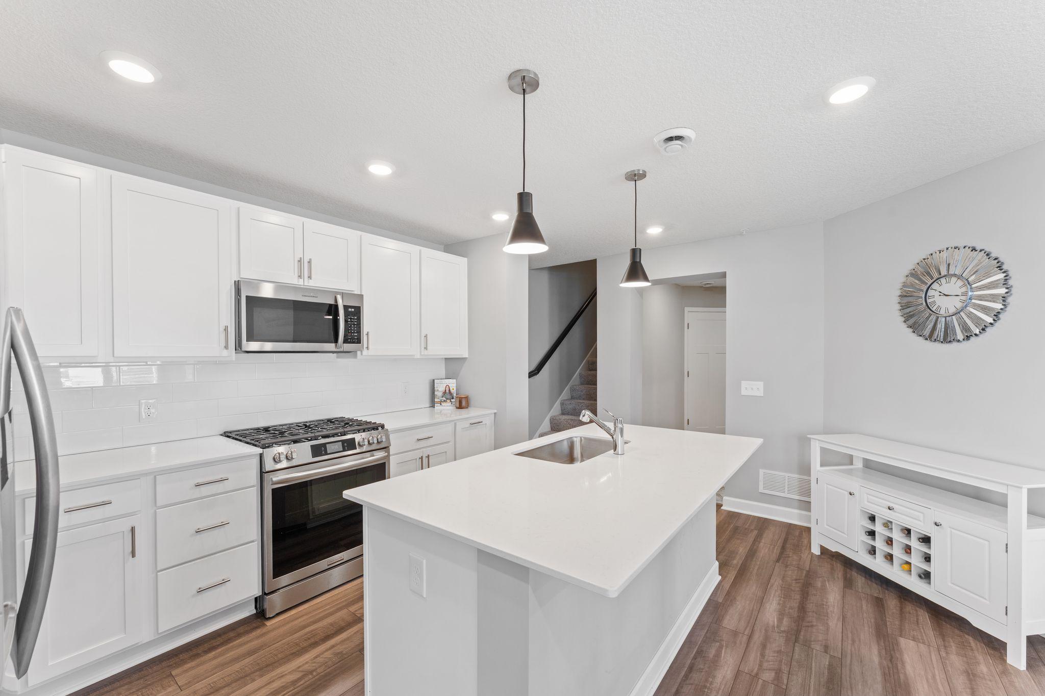 Kitchen with Large Center Island-Quartz Countertops