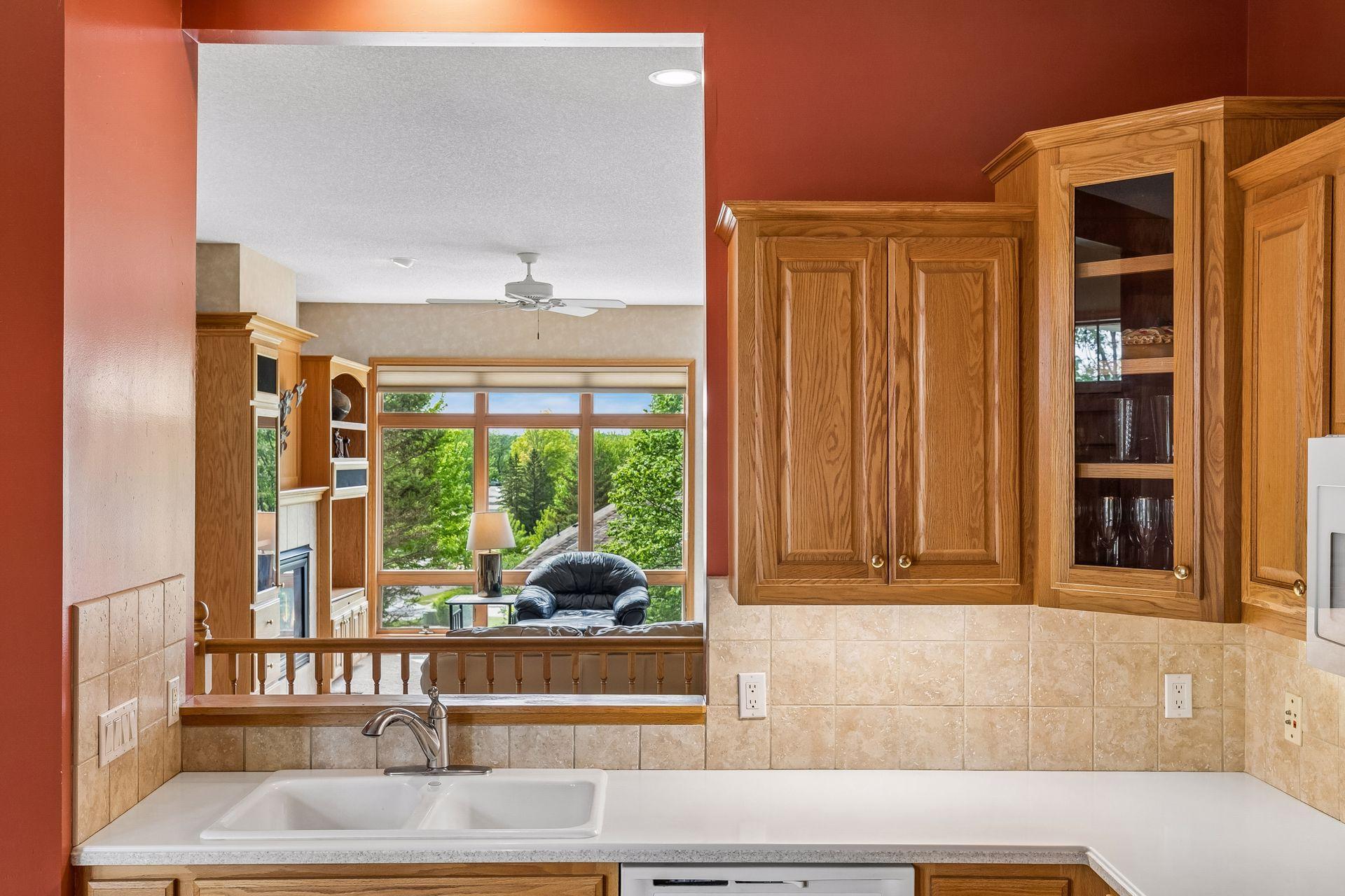 Lookout space to see guests as you cook