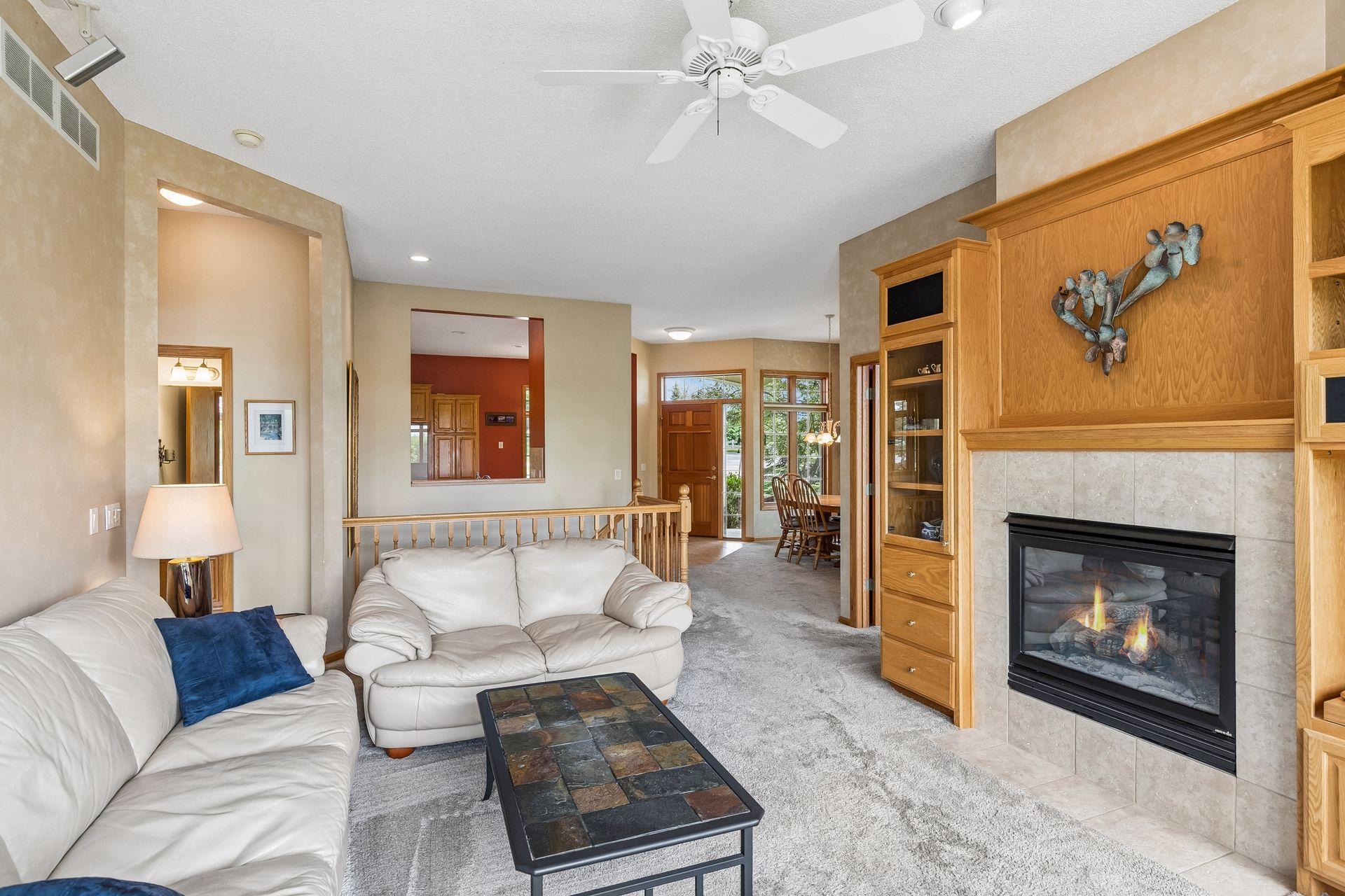 Cozy up to the gas fireplace