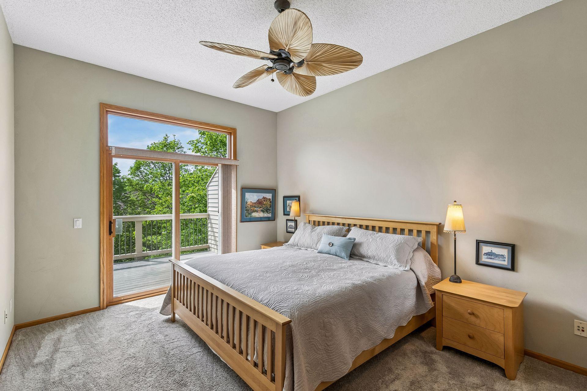 Primary bedroom with access to the deck