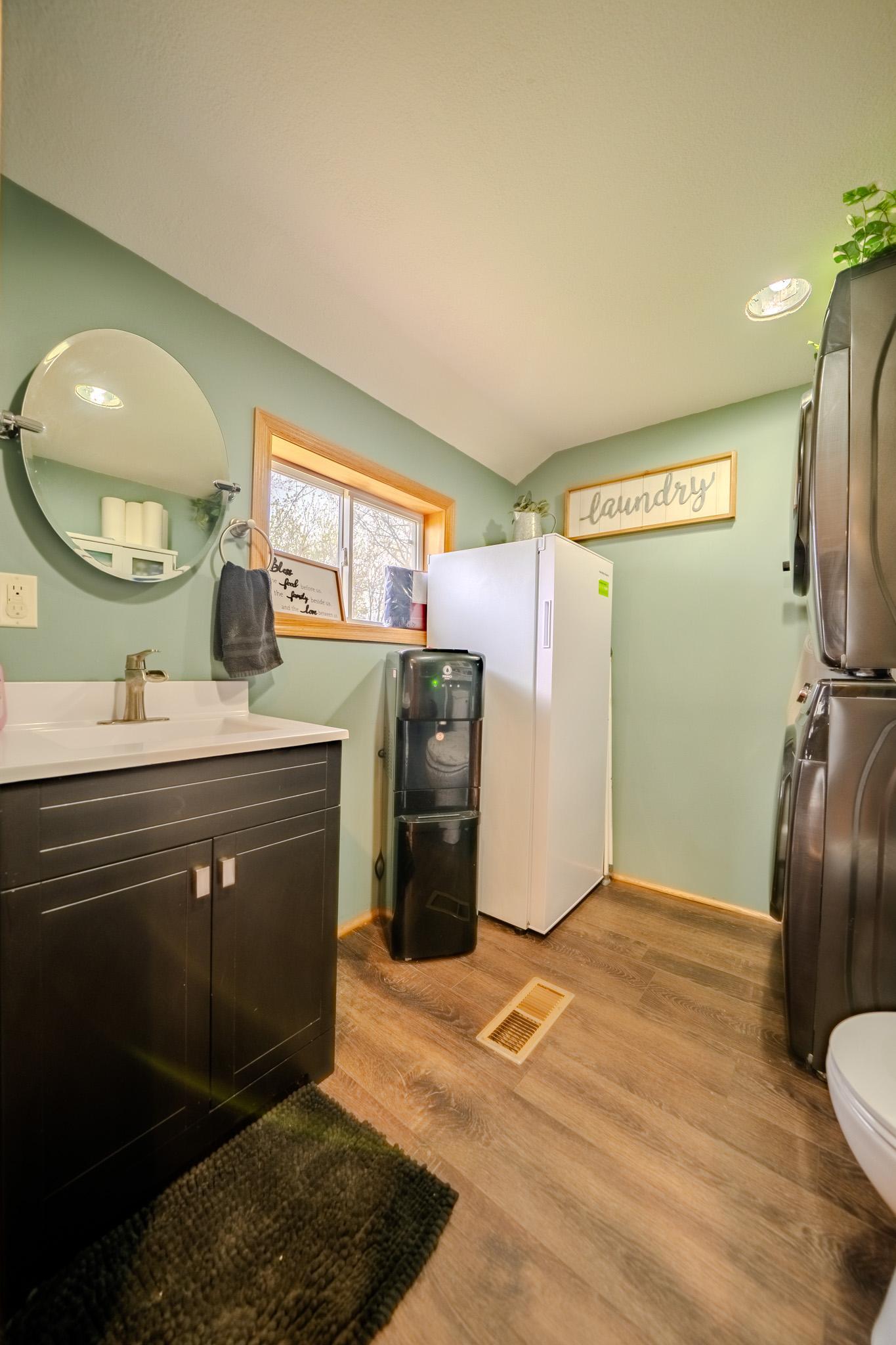 Laundry with quarter bathroom - main level