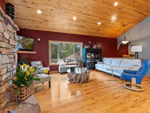 Living room area with large windows
