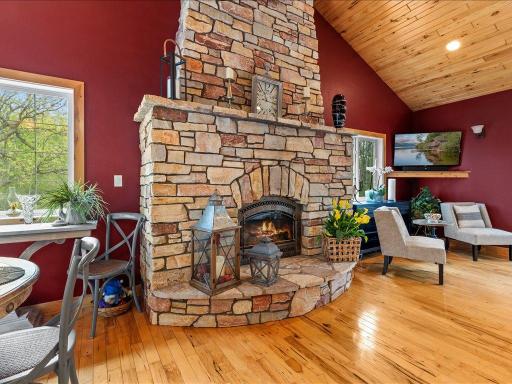 Stunning fireplace on main level