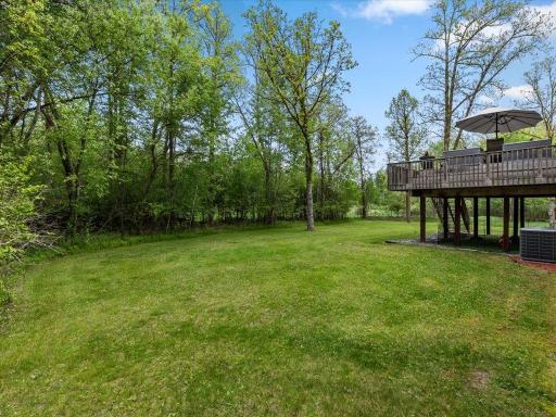 Back yard backs up to heavy woods