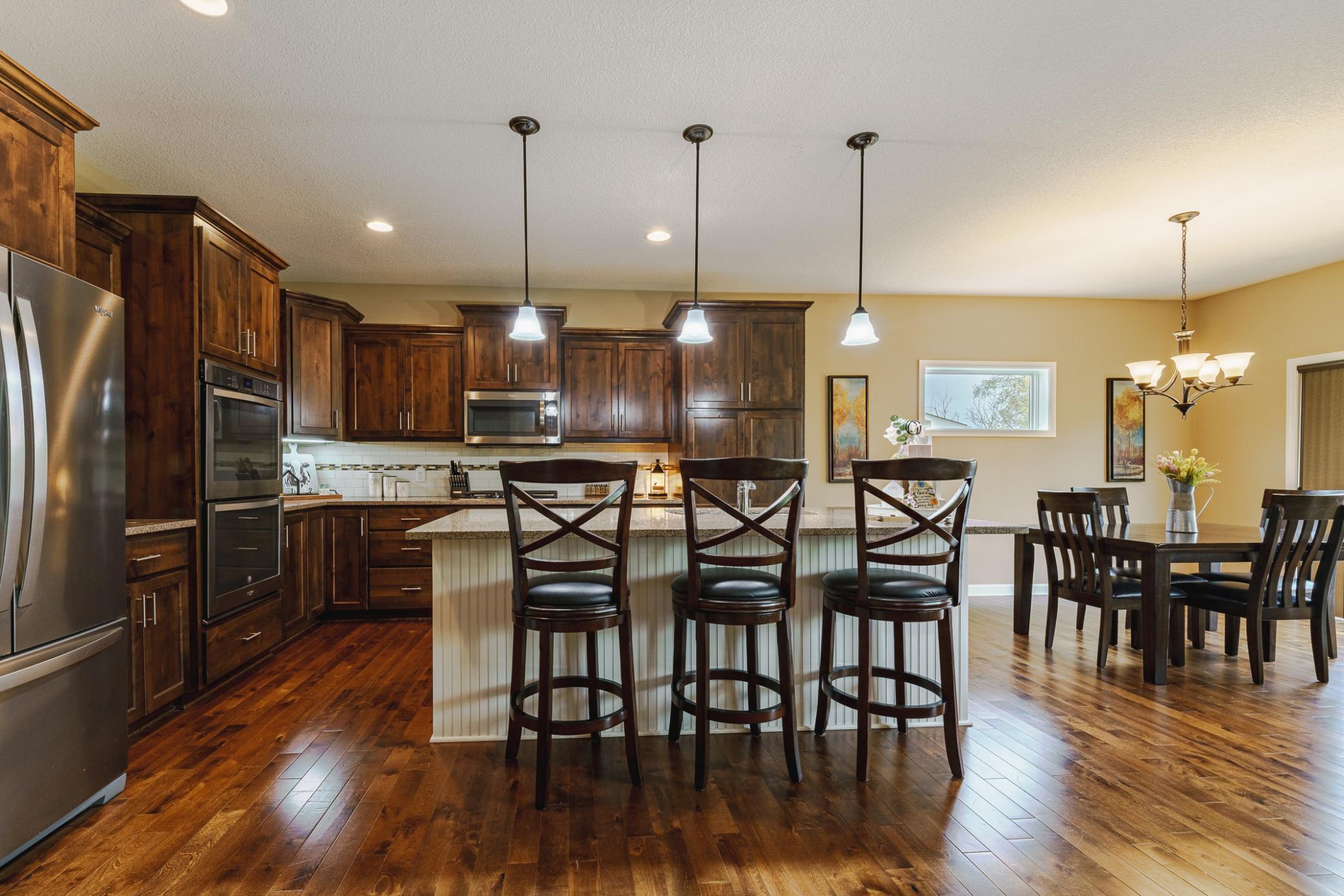 The kitchen is the heart of this home, with an open concept that flows beautifully with the adjoined family room.