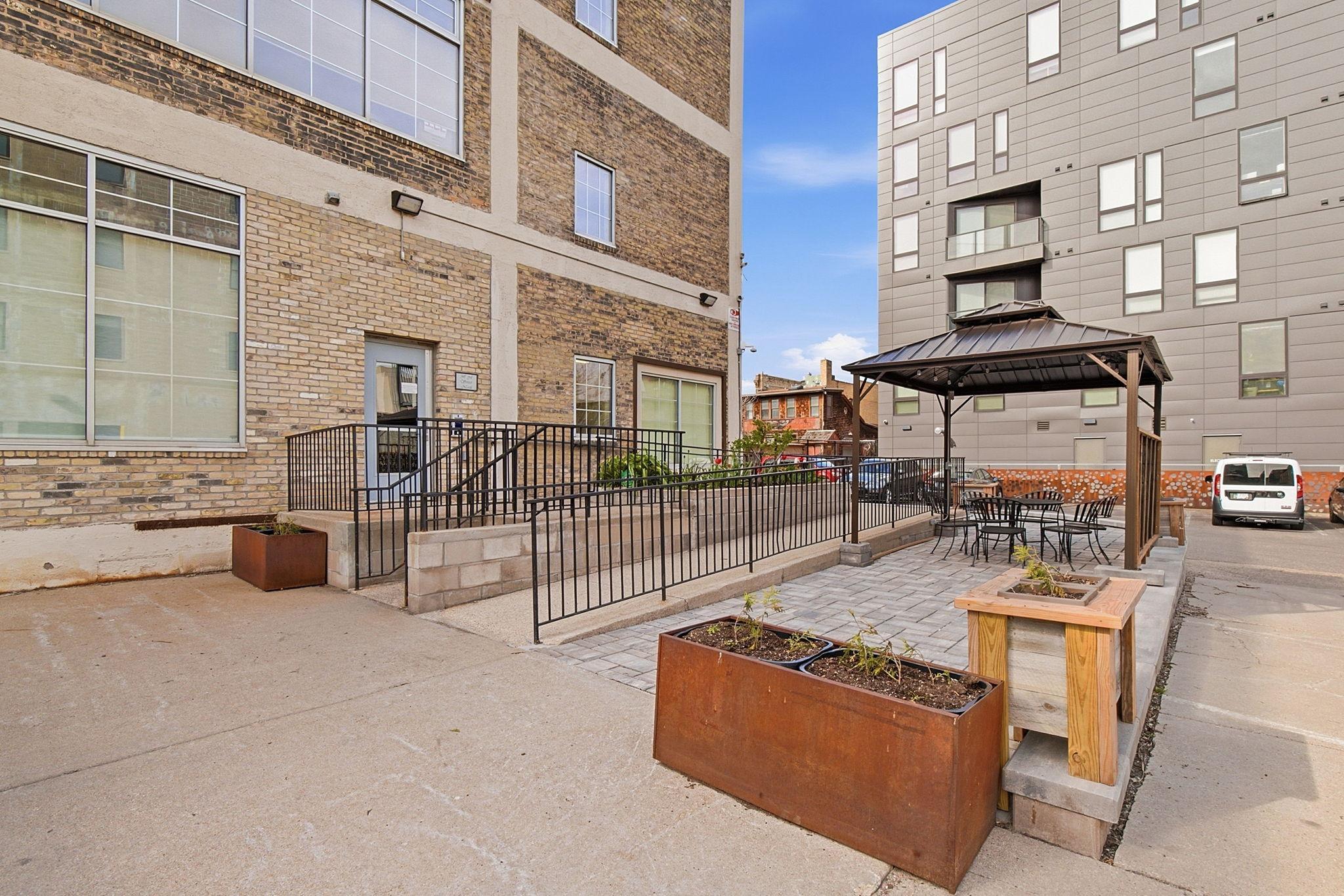 Newly remodeled shared patio space.