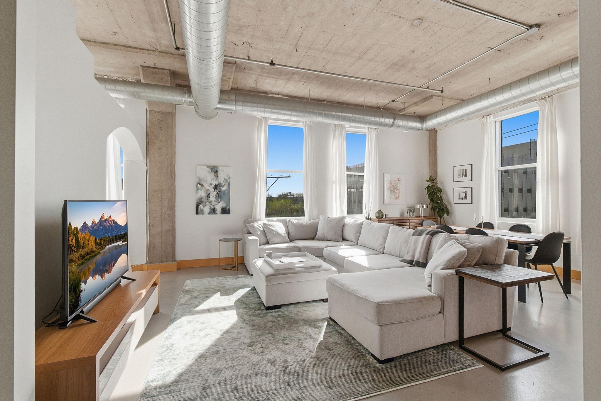 Top floor, corner unit with sun drenched spaces.