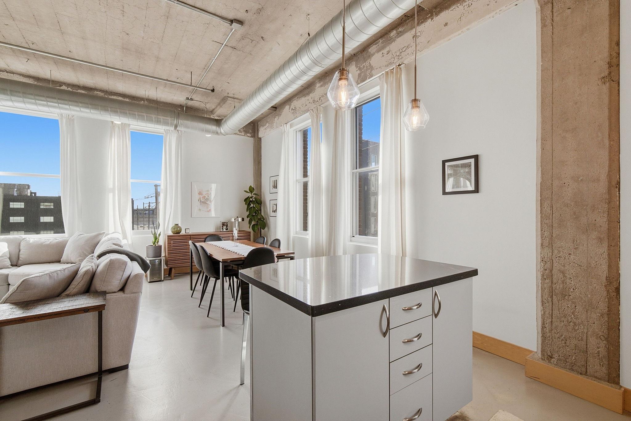 Kitchen island with storage.