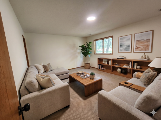 Lower level: family room (virtually staged)