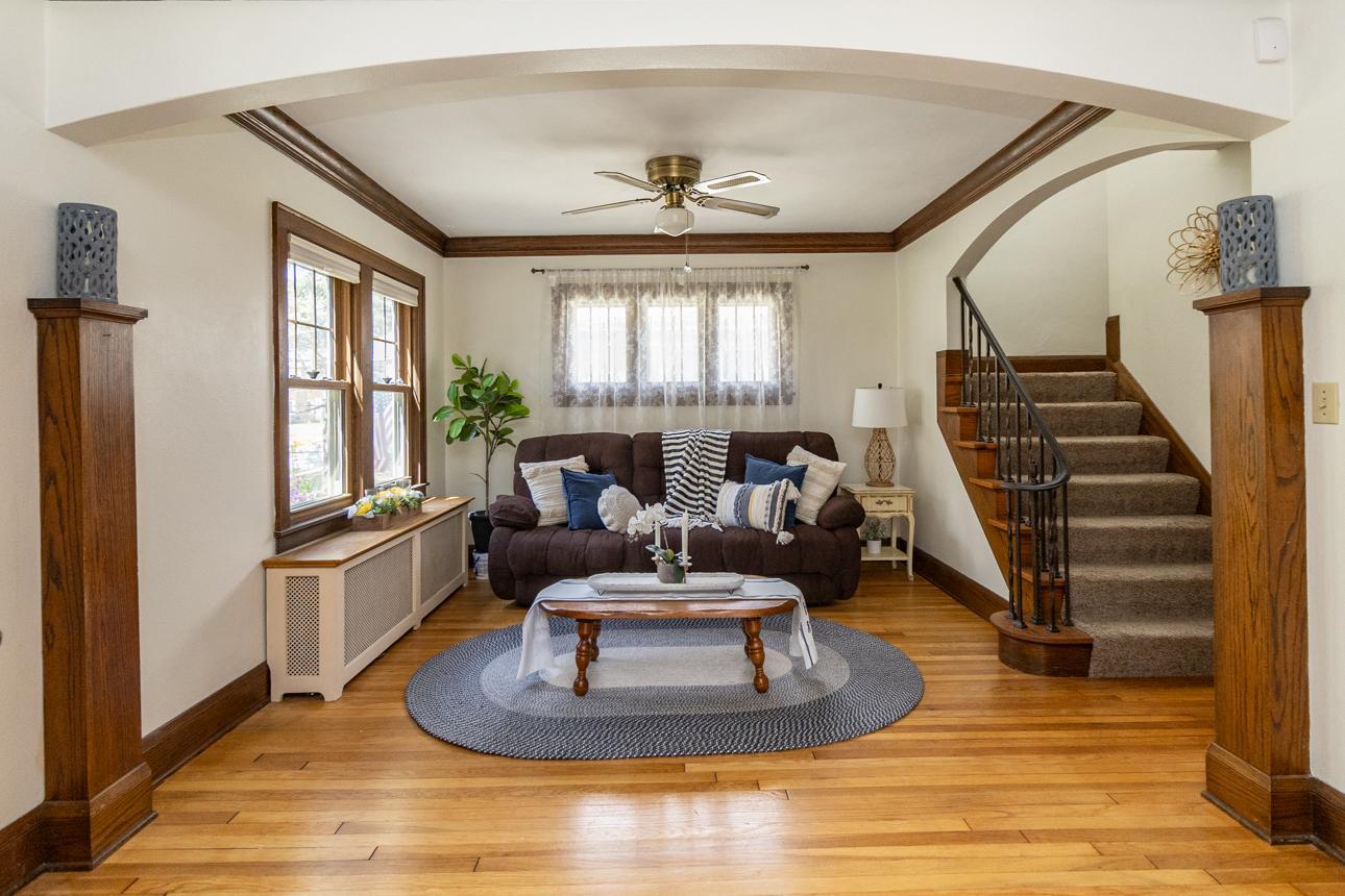 Flexible space ideal for a living room or formal dining area