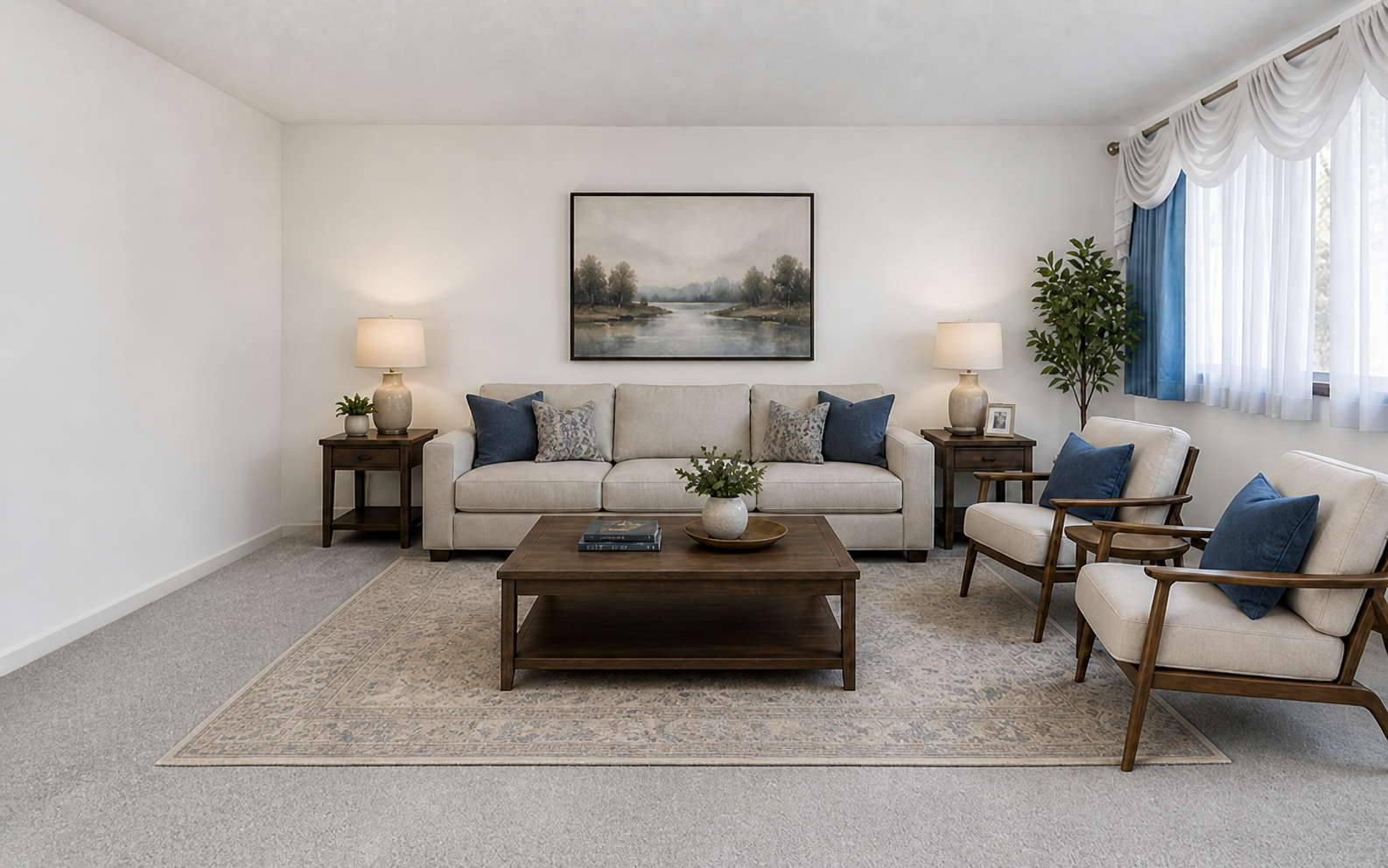 The open floor plan allows for a variety of furniture arrangements to suit different needs and lifestyles.