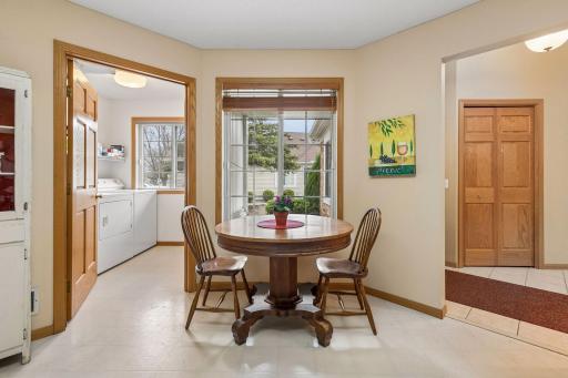 Laundry room and garage are accessed from kitchen