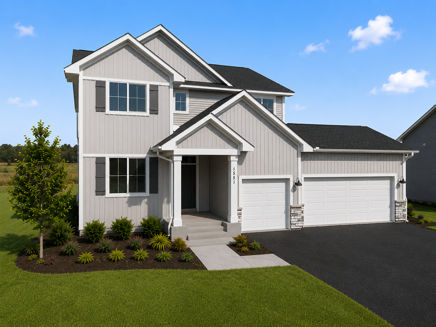 Exterior (Virtual Rendering of Sod, Asphalt, & Landscaping)