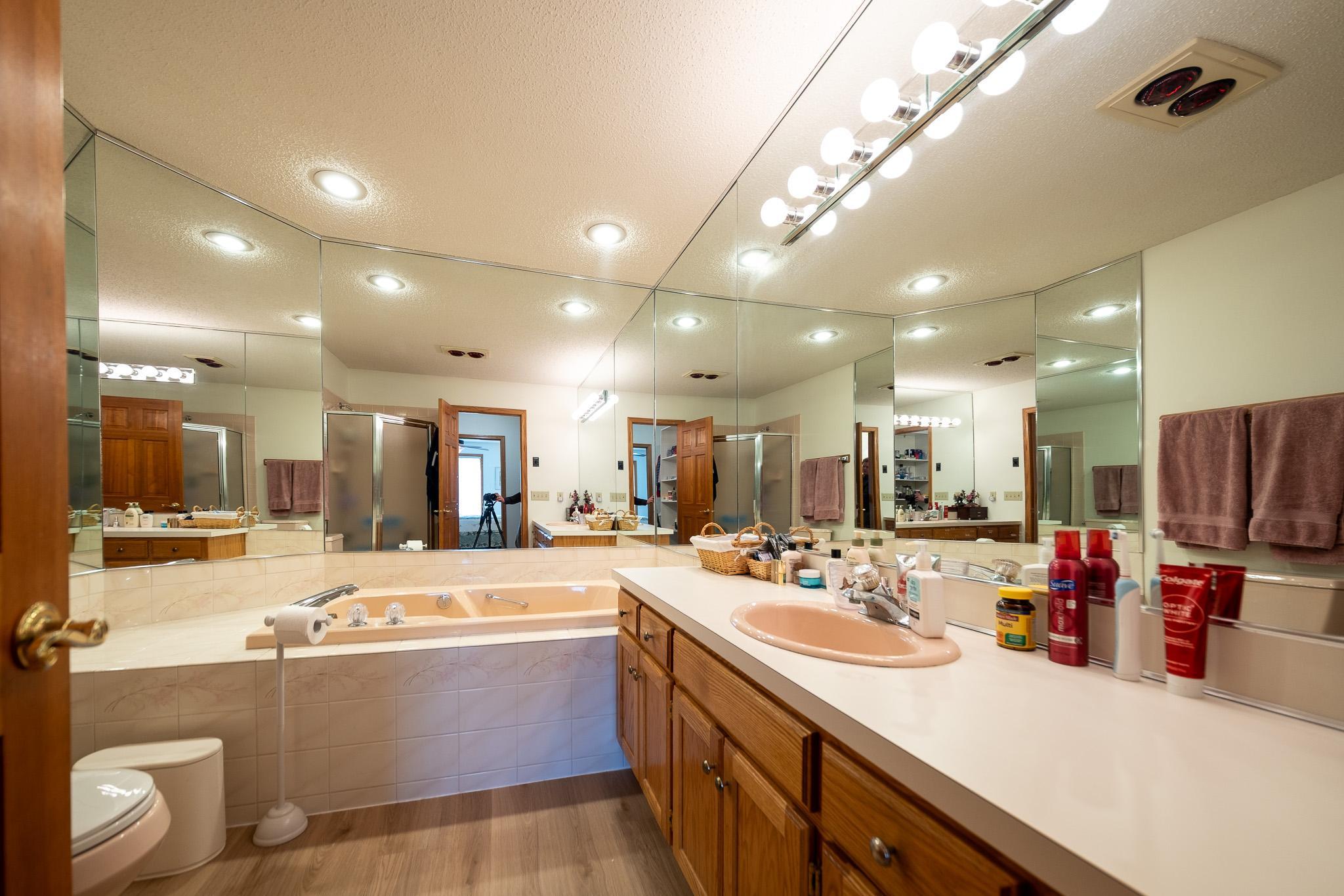 Large master bathroom with soaking tub
