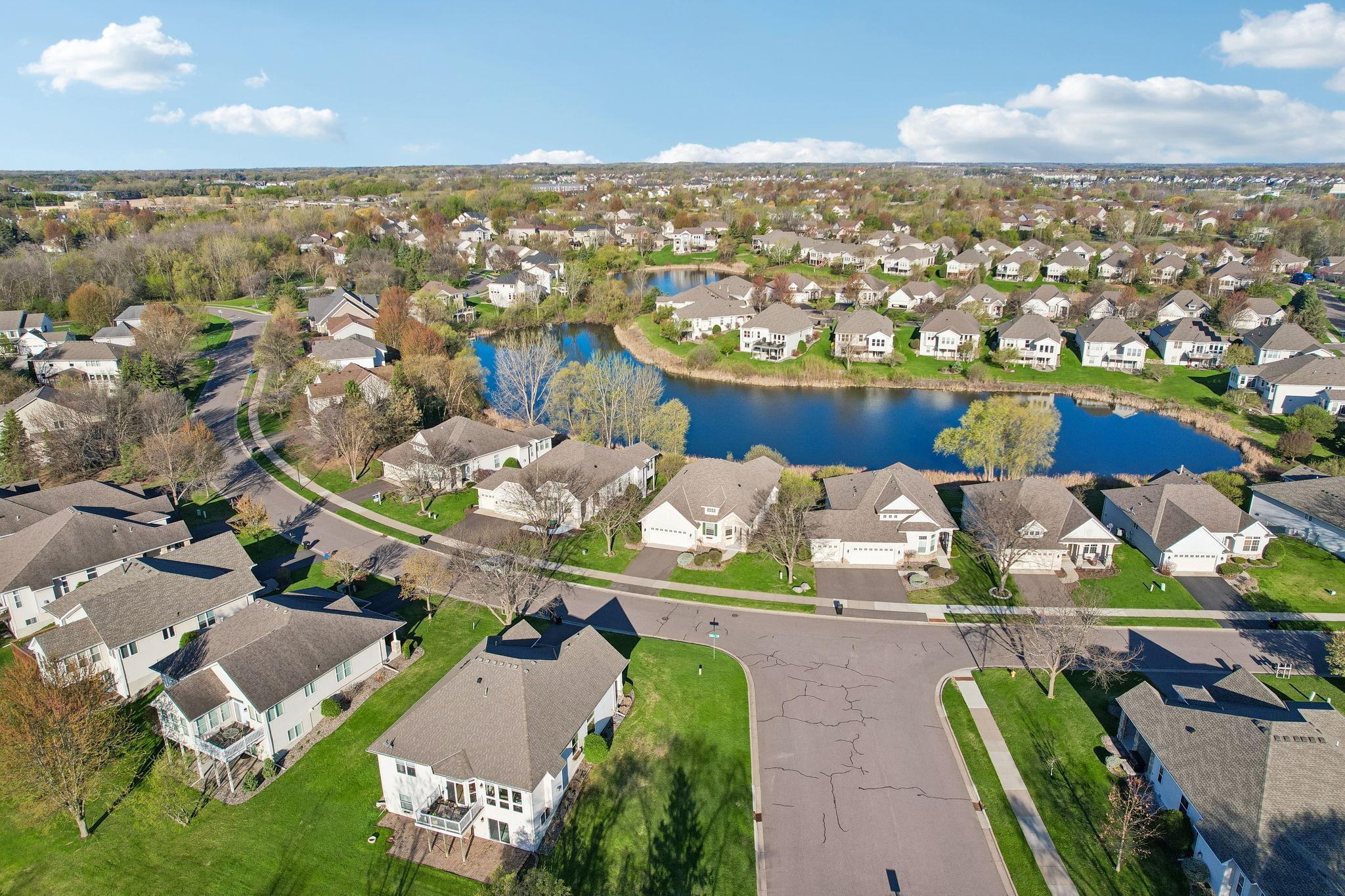 Great view of home and pond