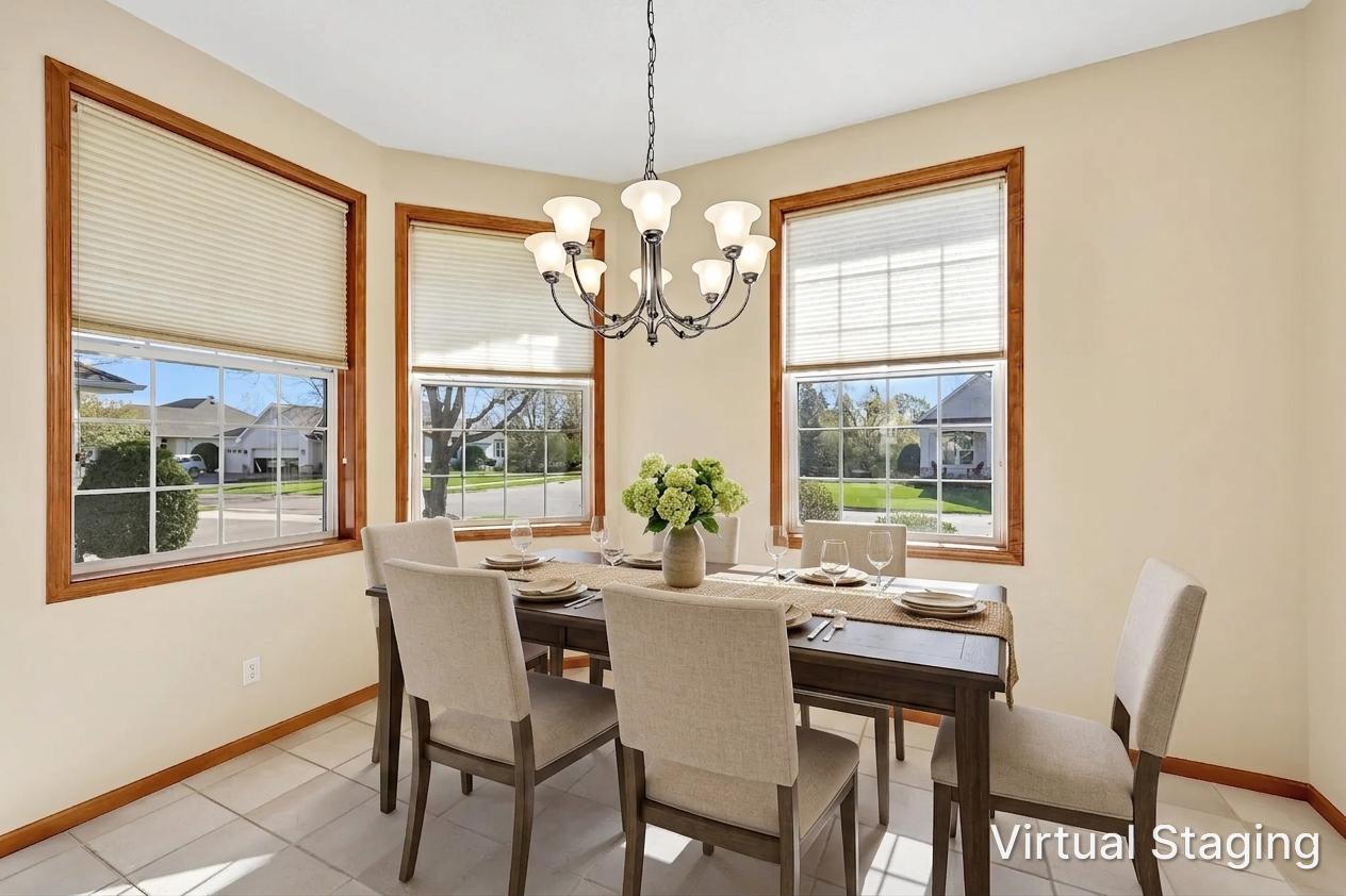 Virtual staging with rectangle table