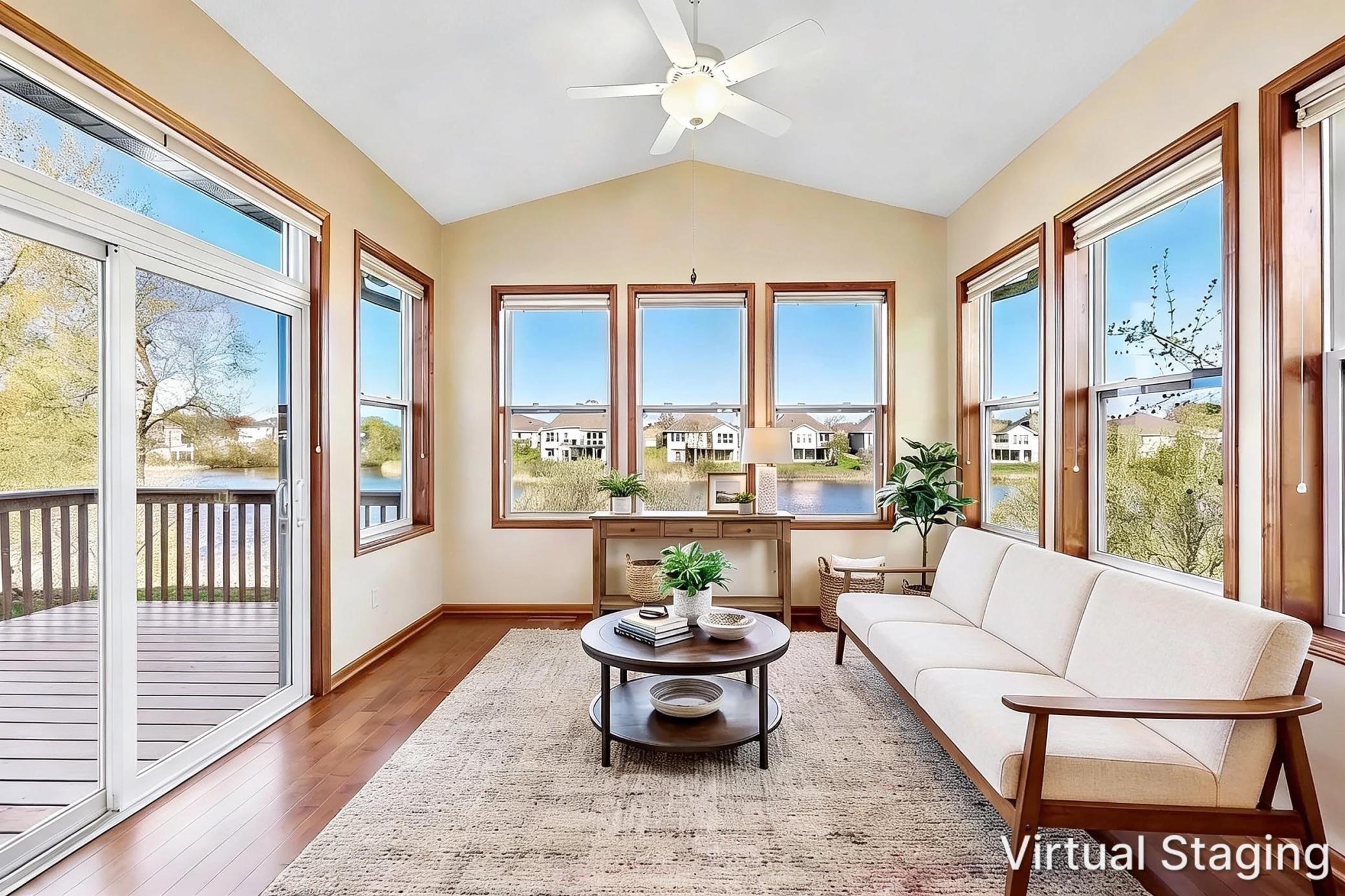 Virtual staging of 4 season porch