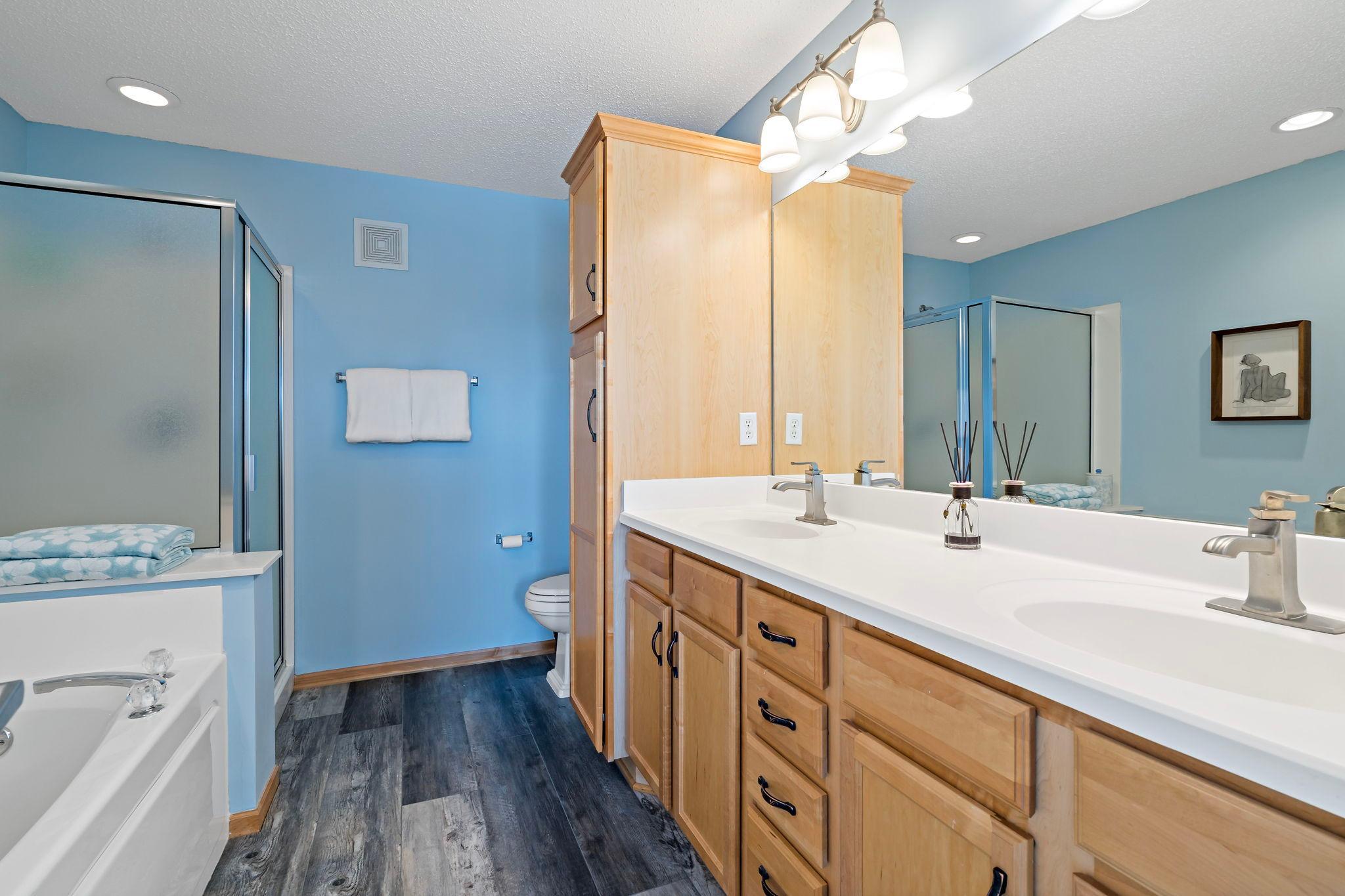 Full Ensuite Bath Includes Double Vanities & Separate Tub/Shower