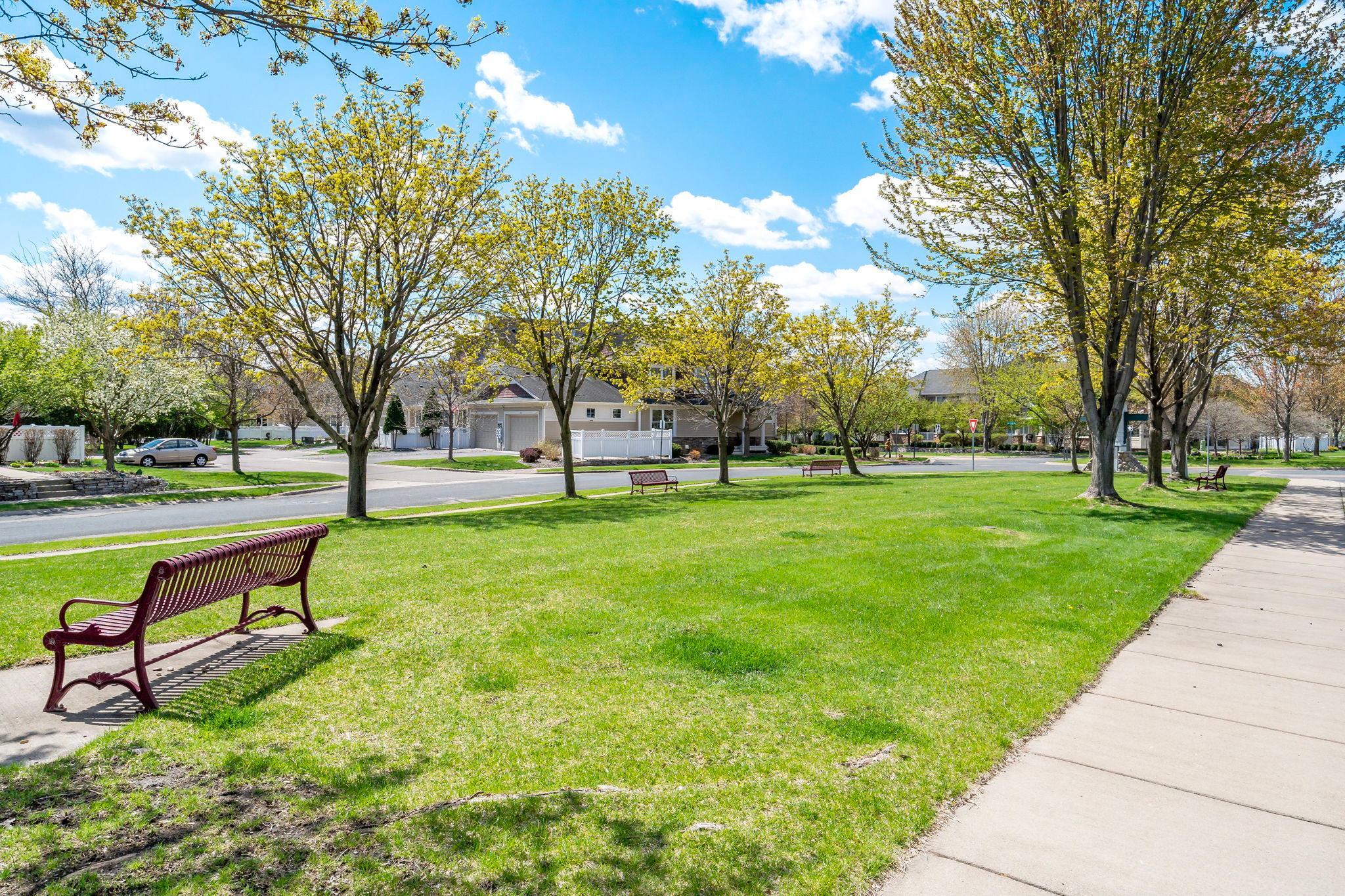A Look Out Your Front Door, Idyllic Park Benches, Rare Green Space To Complete That Executive Feel