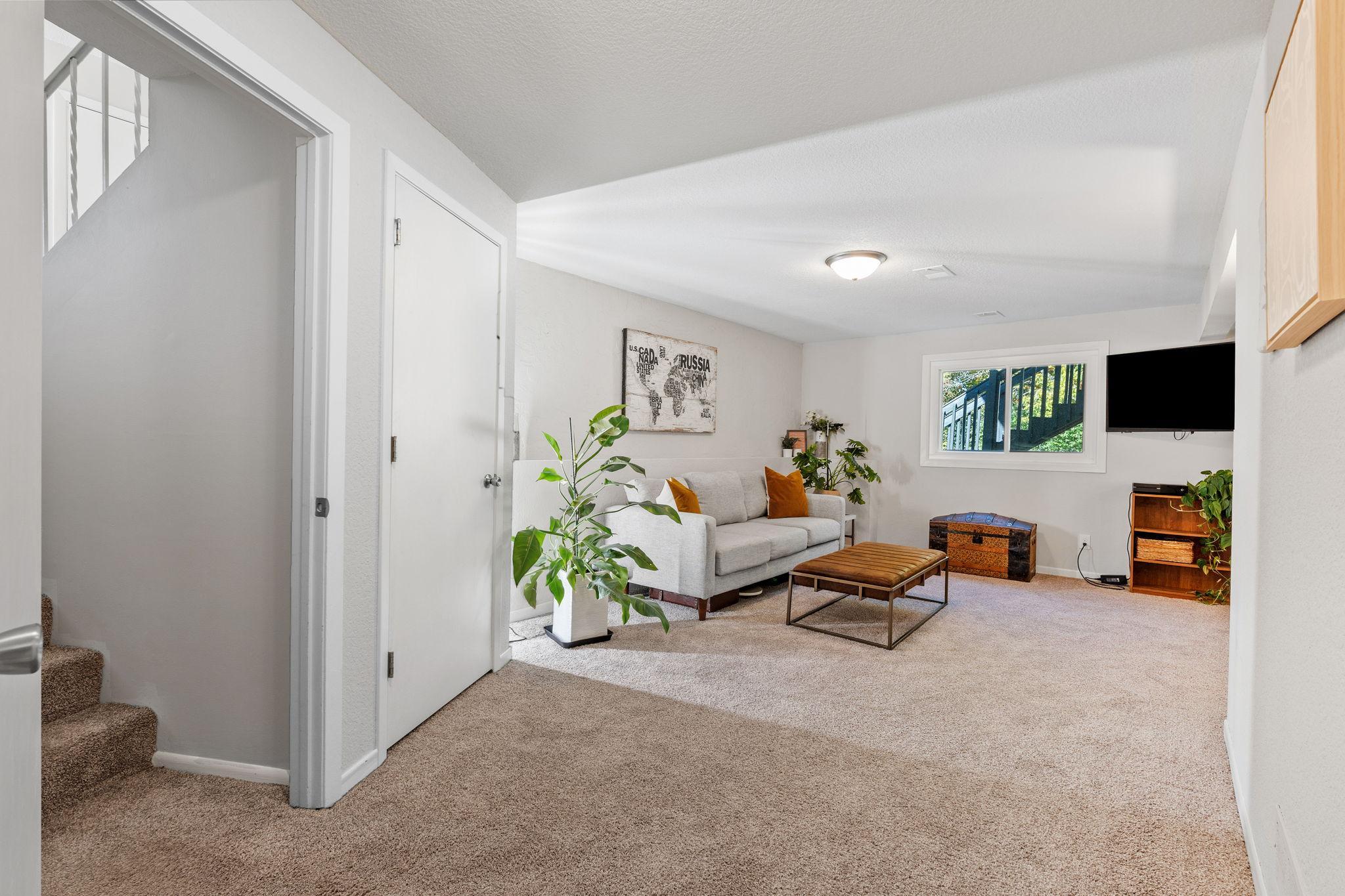 Retreat to the lower level with an expansive family room.