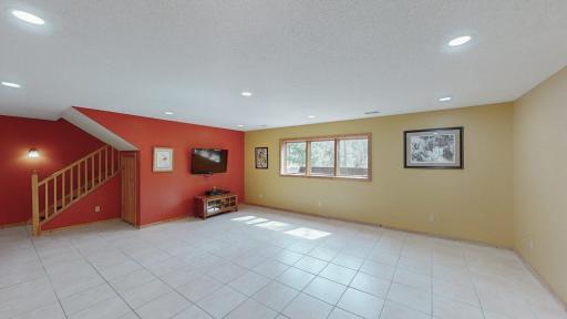 Lower level family room with in-floor heat