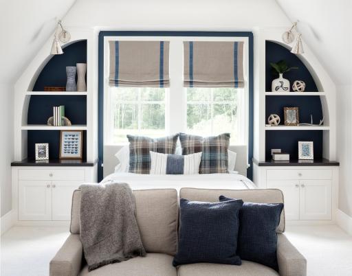 Junior suite with custom-painted cabinetry, built-in dressers and private bath