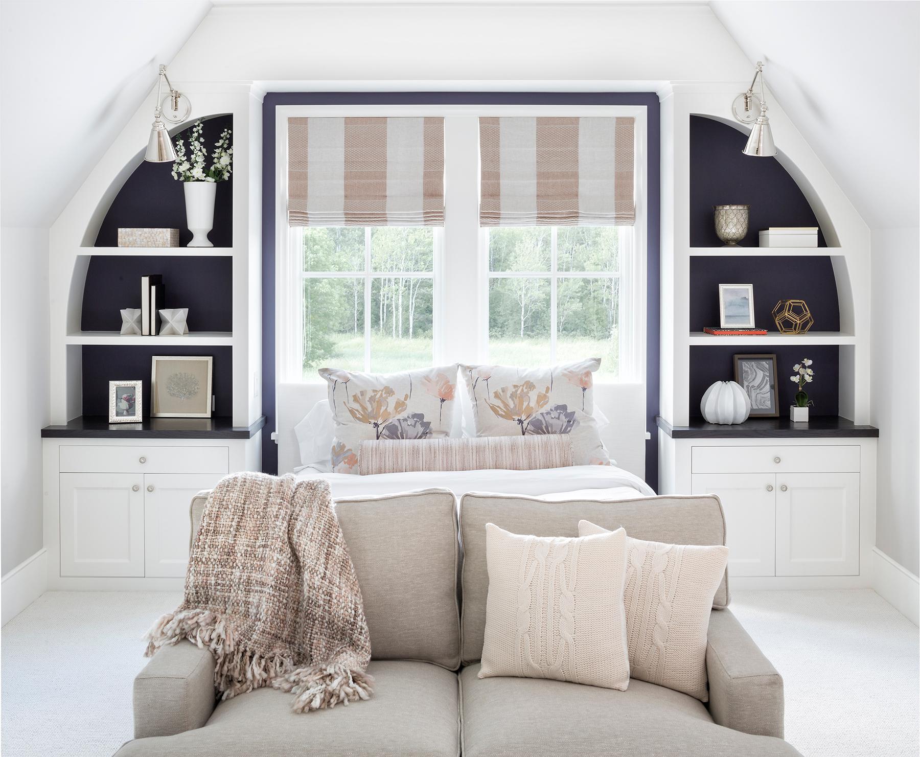 The 2nd junior suite with custom-painted cabinetry, built-in dressers and private bath