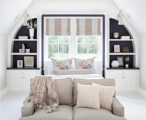 The 2nd junior suite with custom-painted cabinetry, built-in dressers and private bath