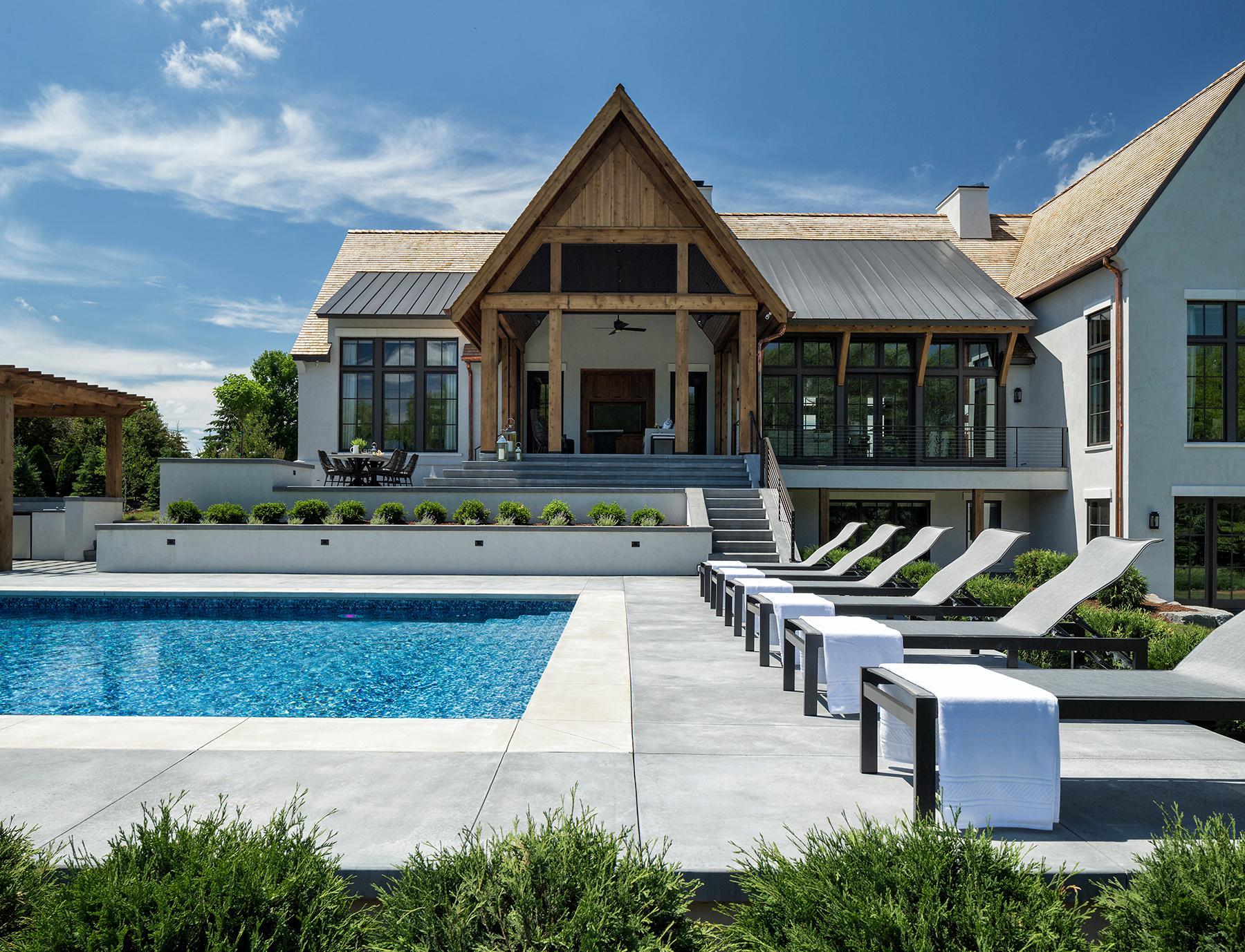 40x20 pool with stamped concrete and safety cover