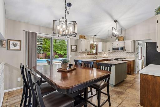 Eat in dining area opens to the backyard.