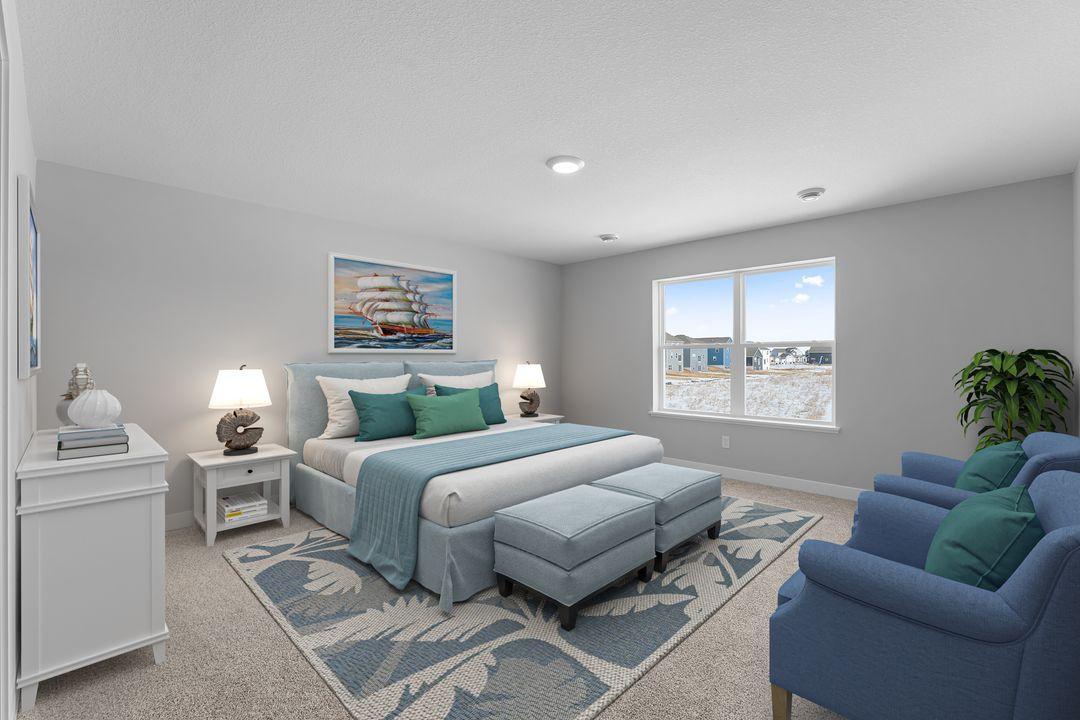 Large primary suite provides you the comfort of your privates sanctuary within your home. *Picture is of inventory home; actual finishes may vary.