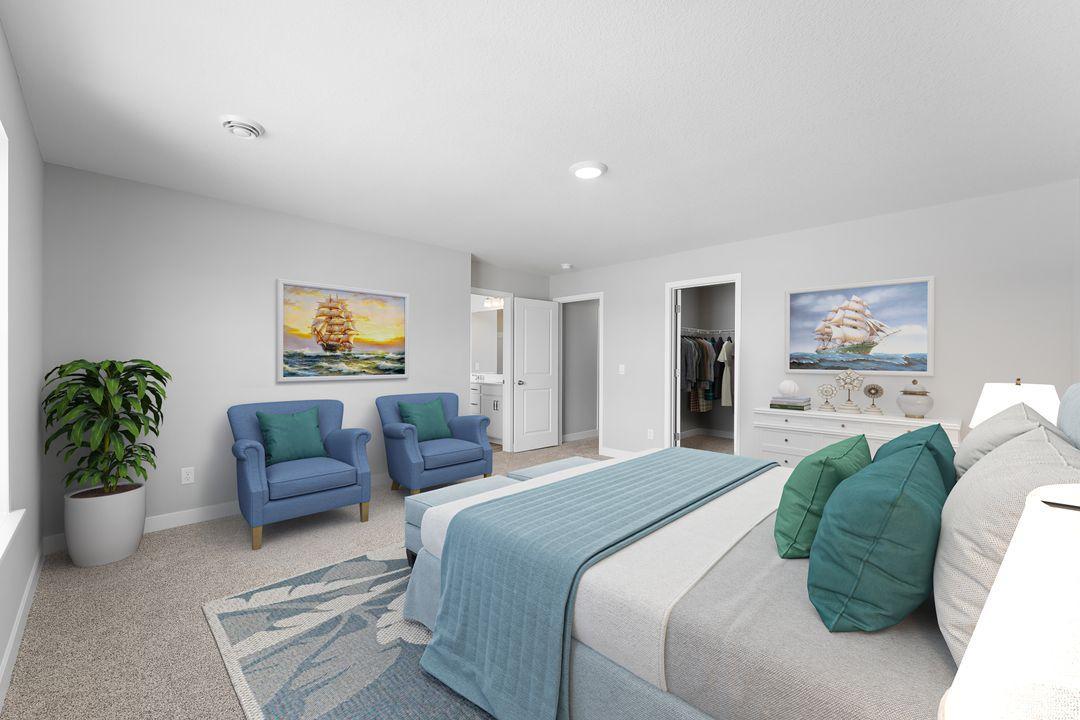 Large primary suite provides you the comfort of your privates sanctuary within your home. *Picture is of inventory home; actual finishes may vary.