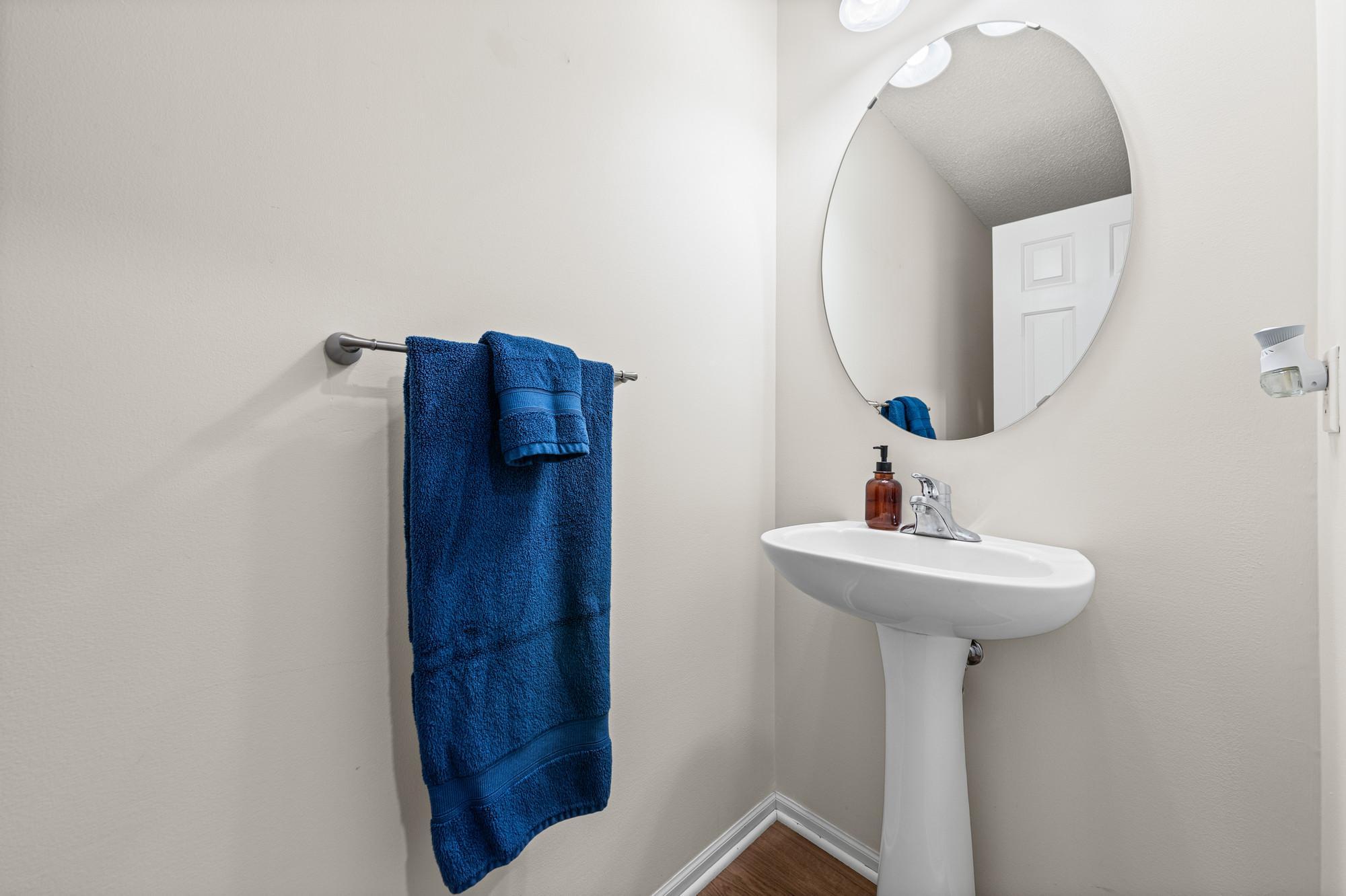 1/2 bath on main level for guests