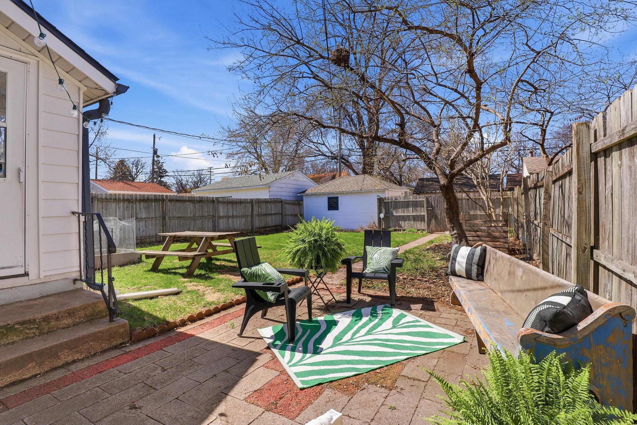 Large fenced in yard