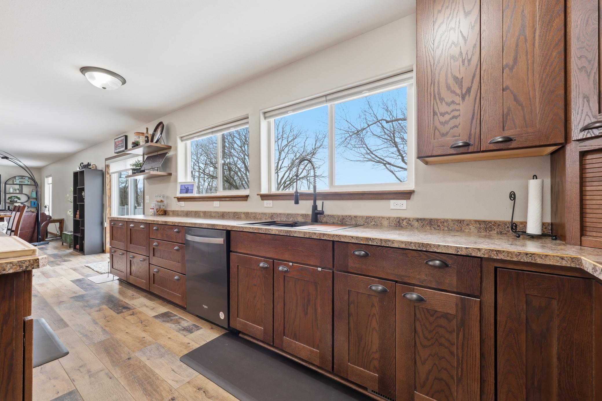 Kitchen with lake views!