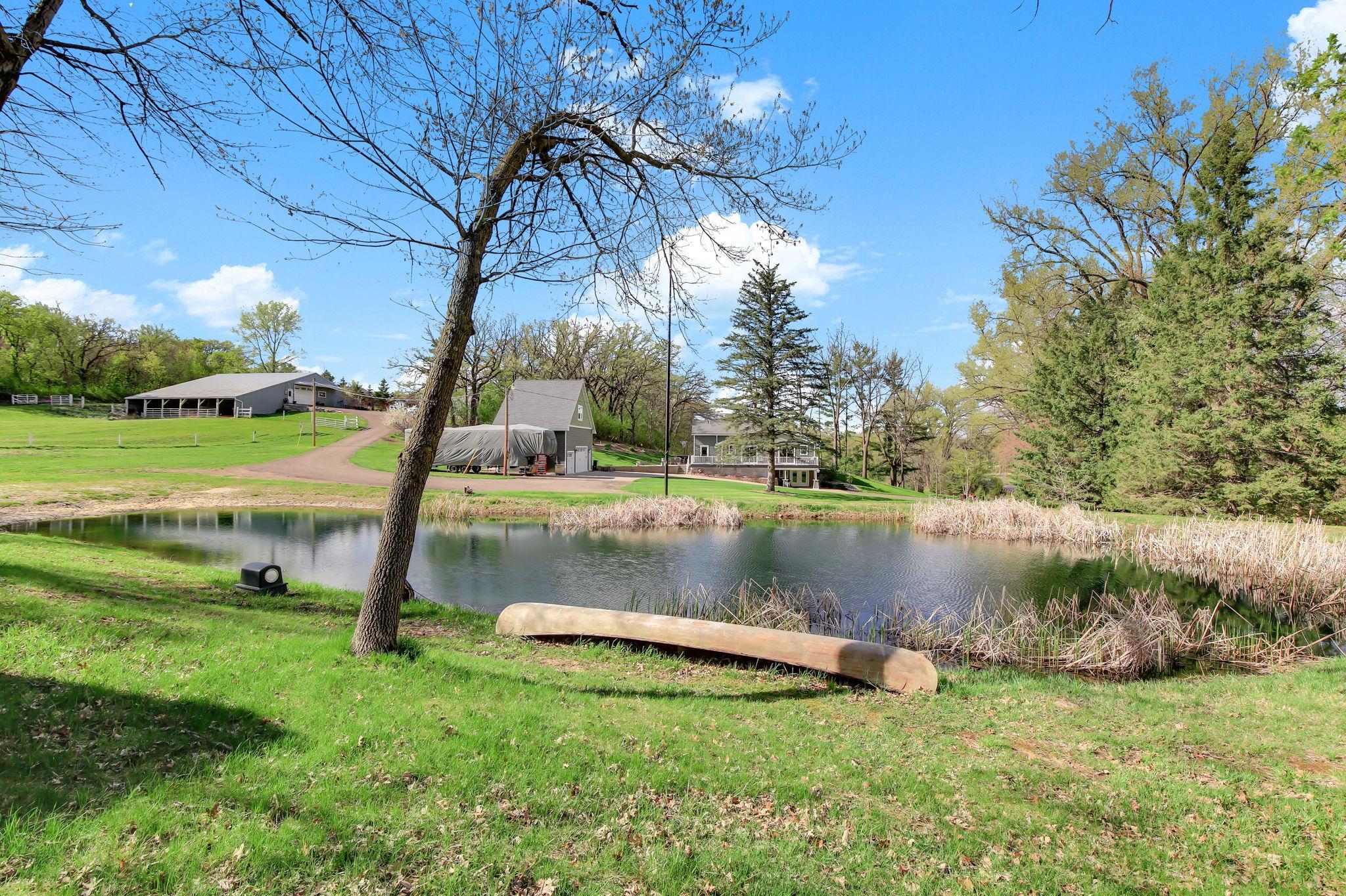 Peaceful pond with fountain - adds to the setting and gives the property that true country feel.