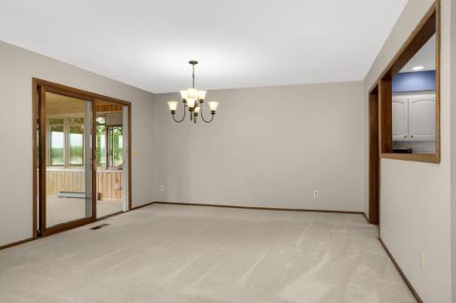 Large dining room for entertaining family and friends.
