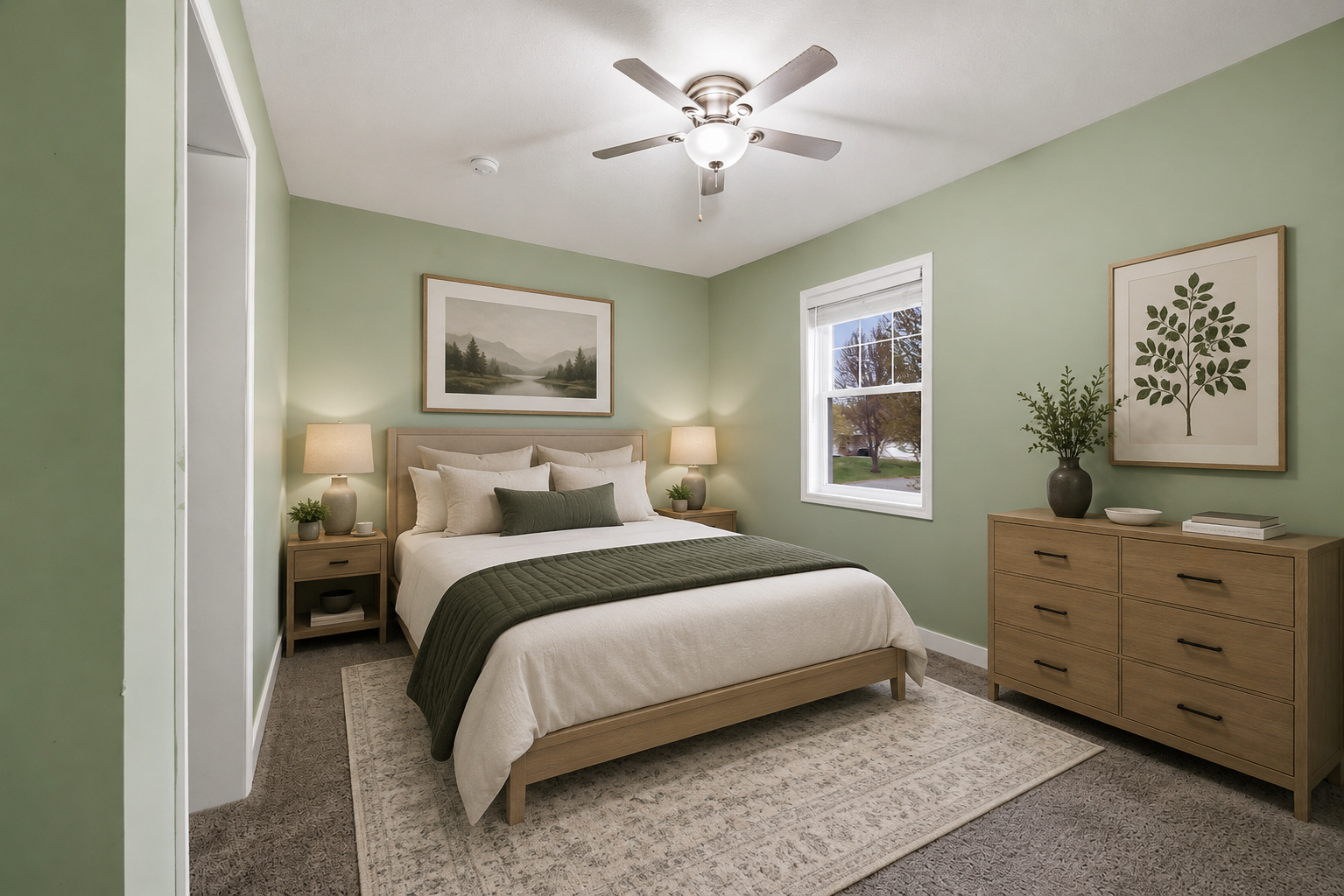 Bedroom 3 of 4 on the main floor virtually staged