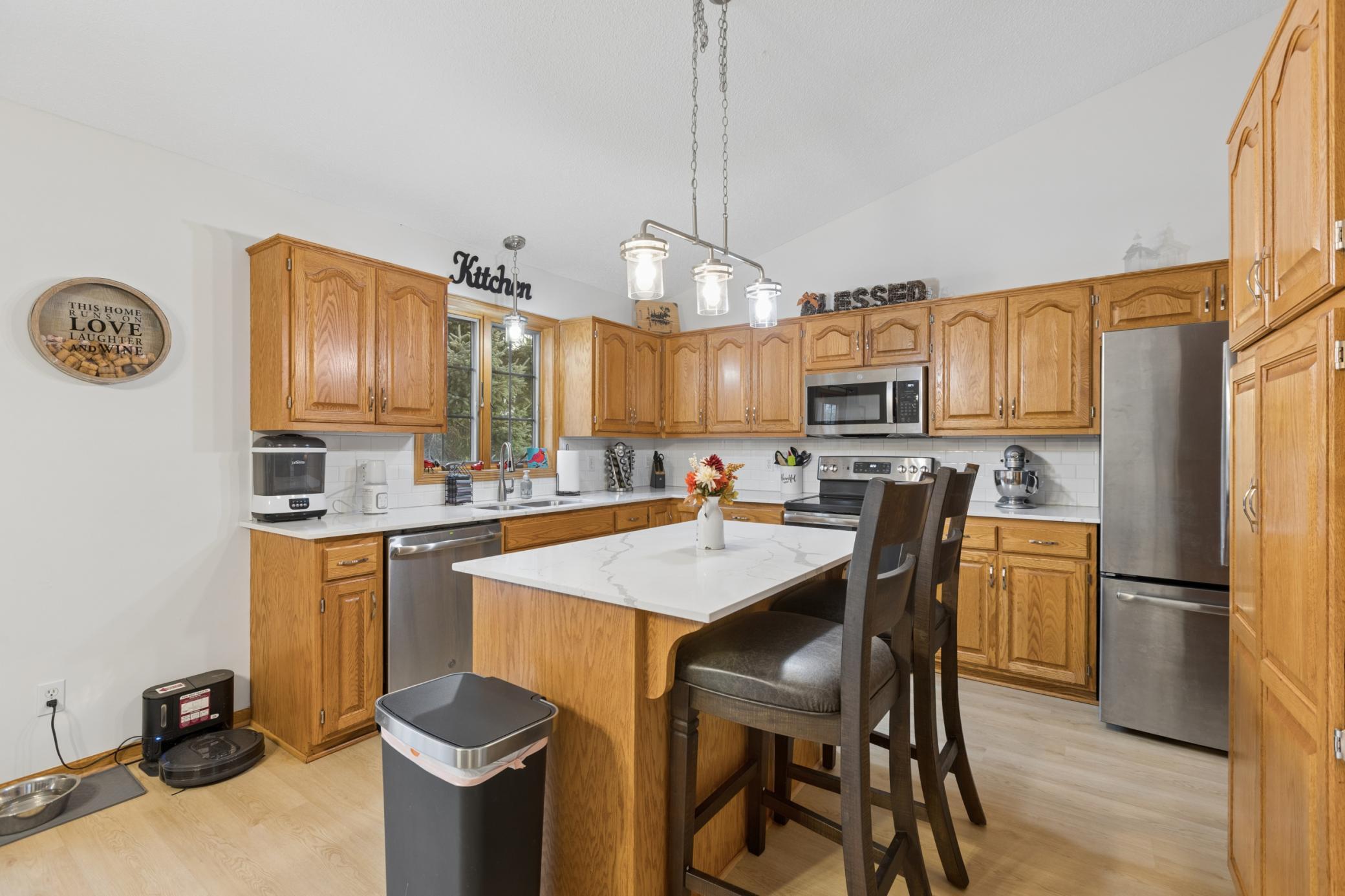 Stylish and functional kitchen with plenty of prep space.